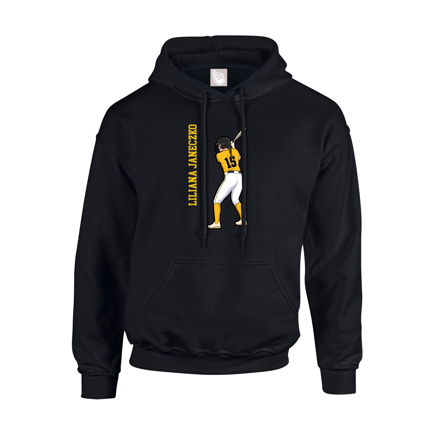 Youth Hoodie — Name Vertical in Black