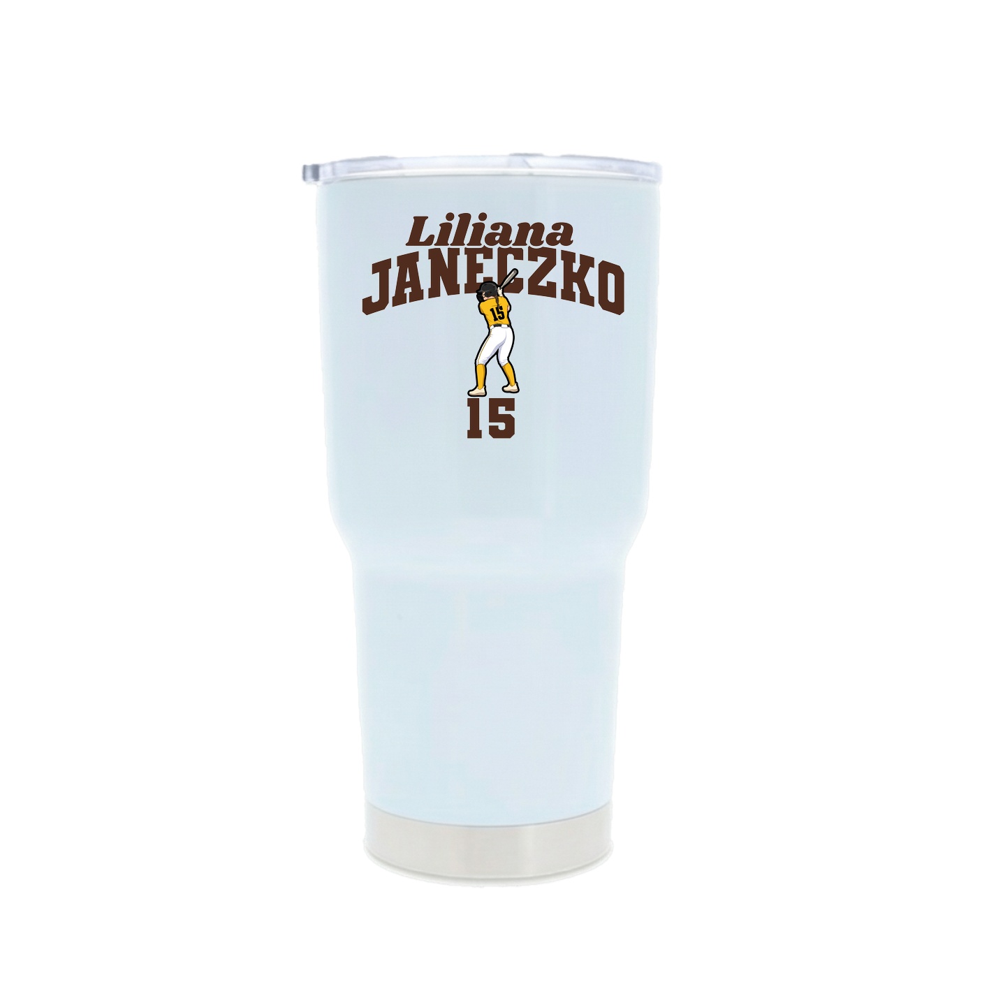 30oz Stainless Steel Tumbler — Signature Arch in White