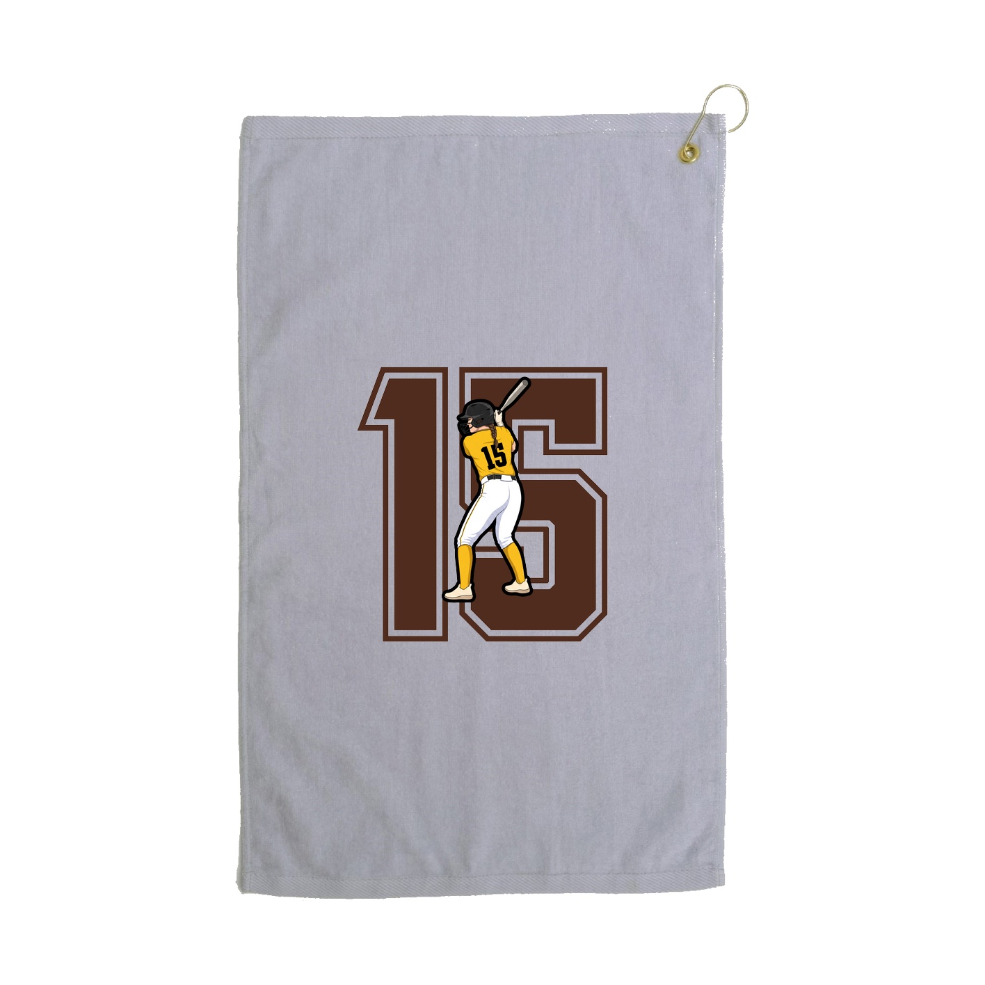 Golf Towel — Number in Grey