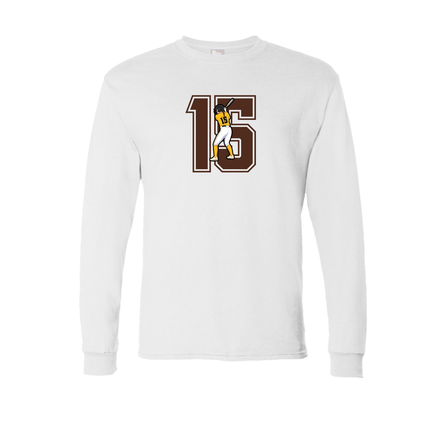 Long Sleeve Tee — Number in White
