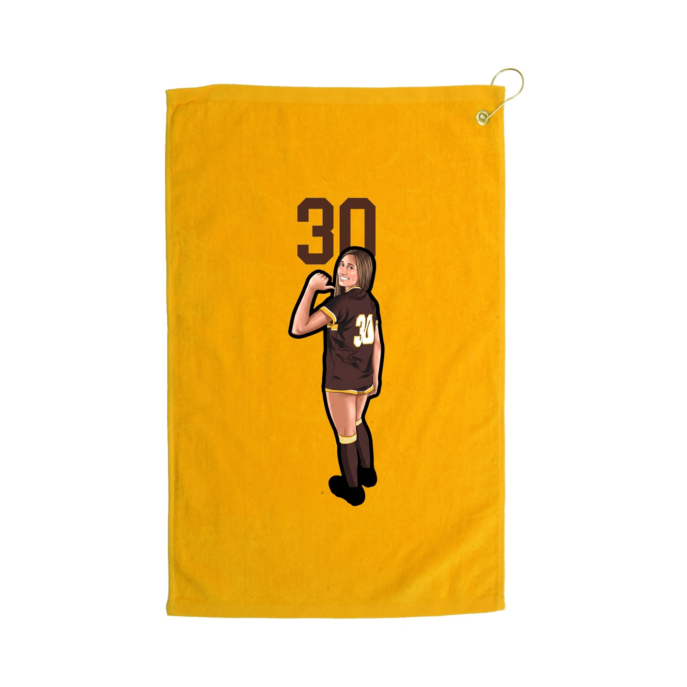 Golf Towel — Number Top in Gold