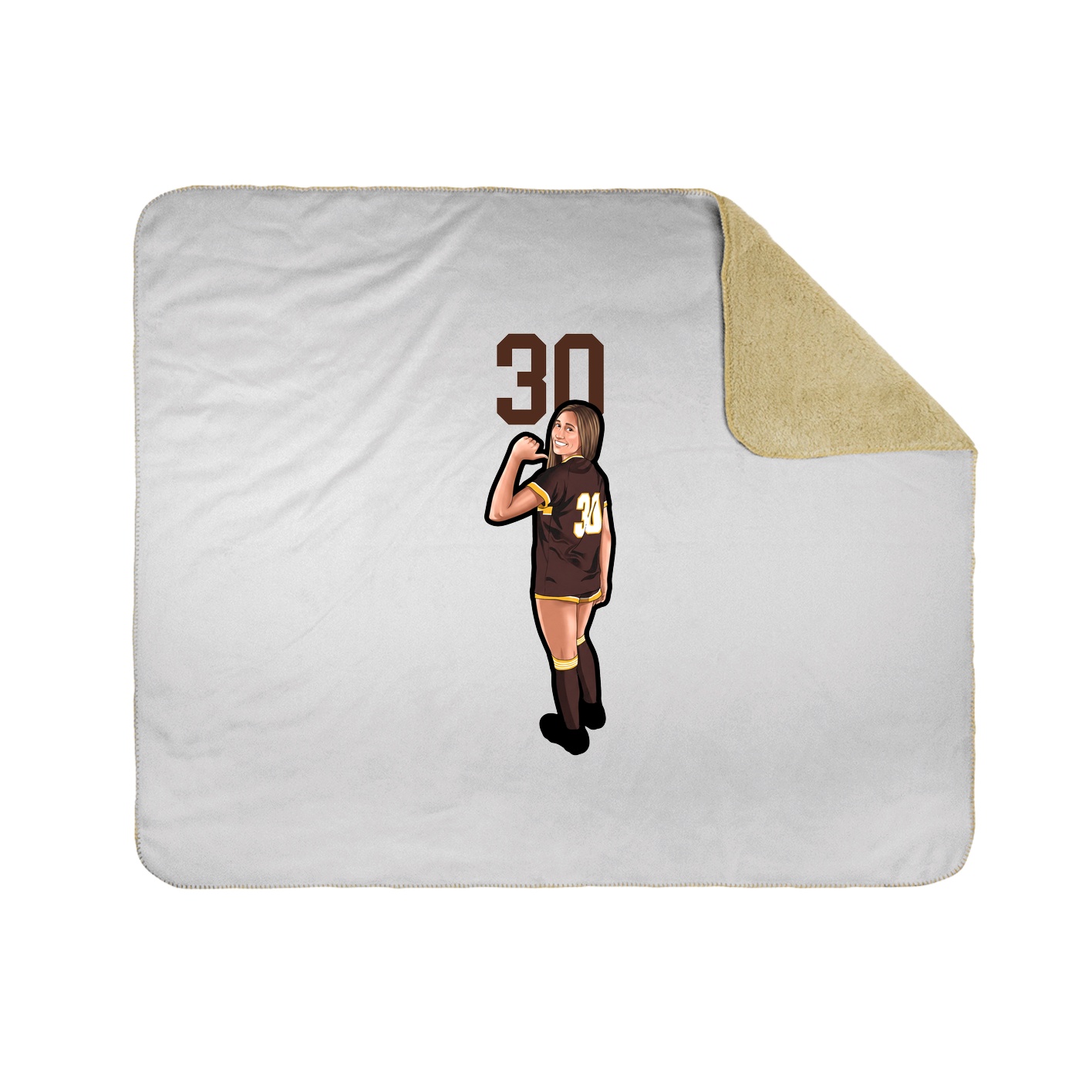 Throw Blanket — Number Top in White
