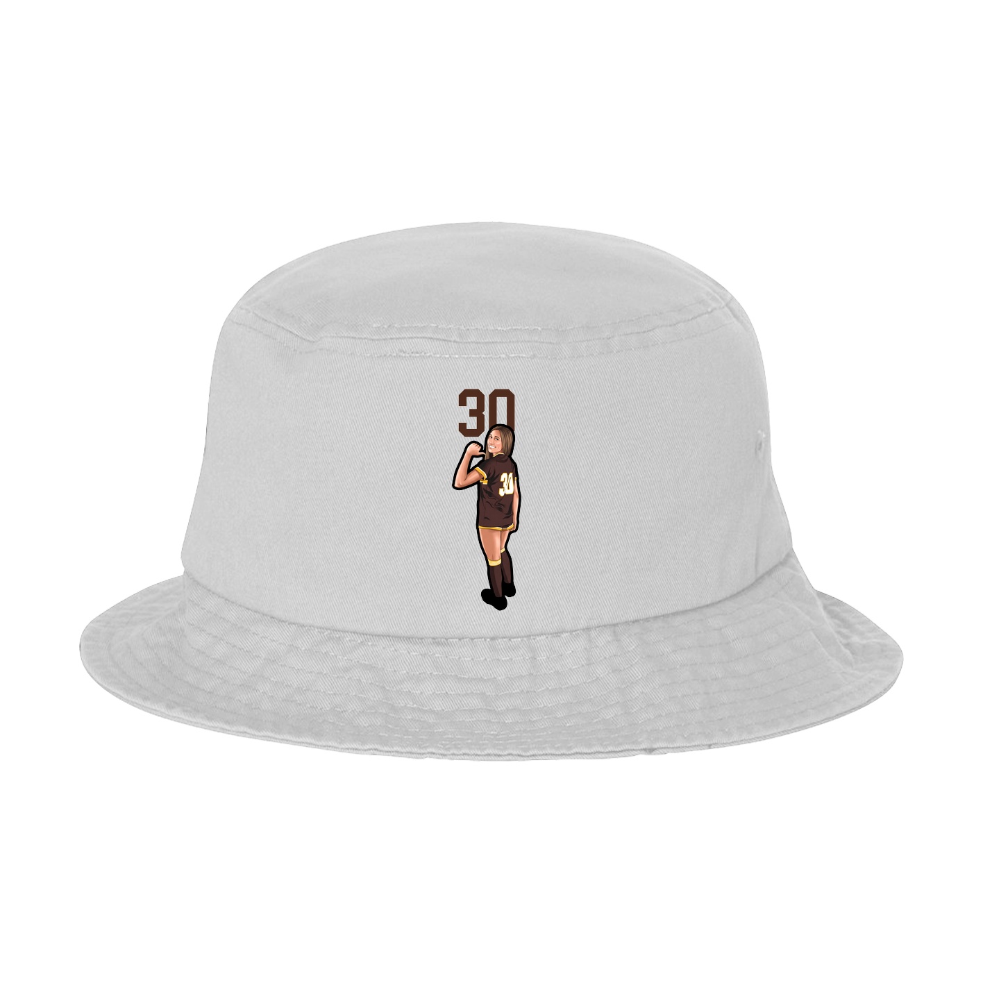 Bucket Cap — Number Top in White