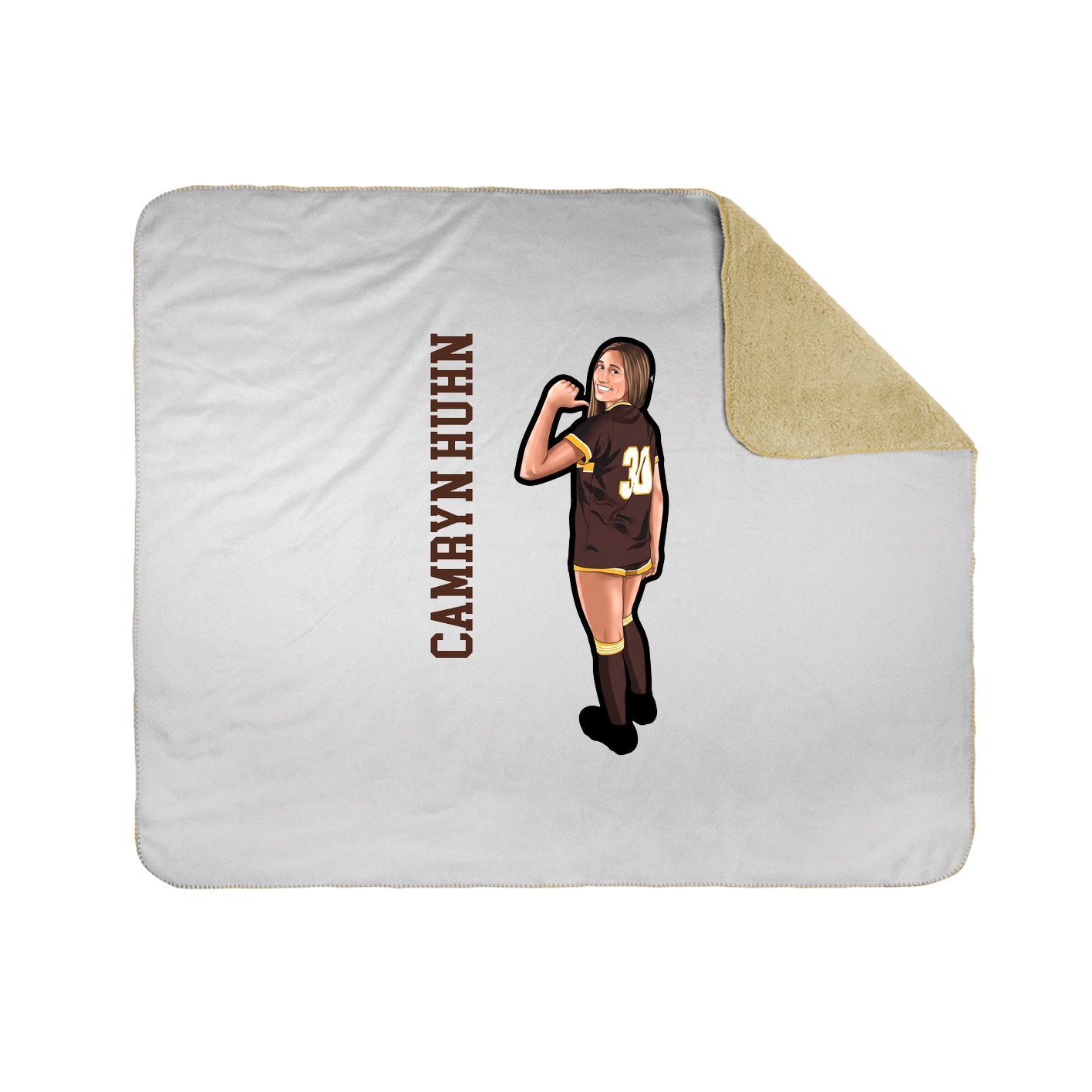 Throw Blanket — Name Vertical in White