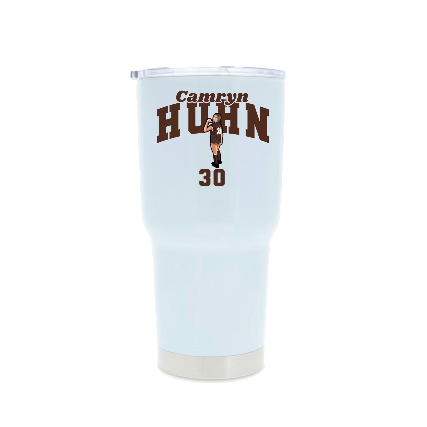 30oz Stainless Steel Tumbler — Signature Arch in White