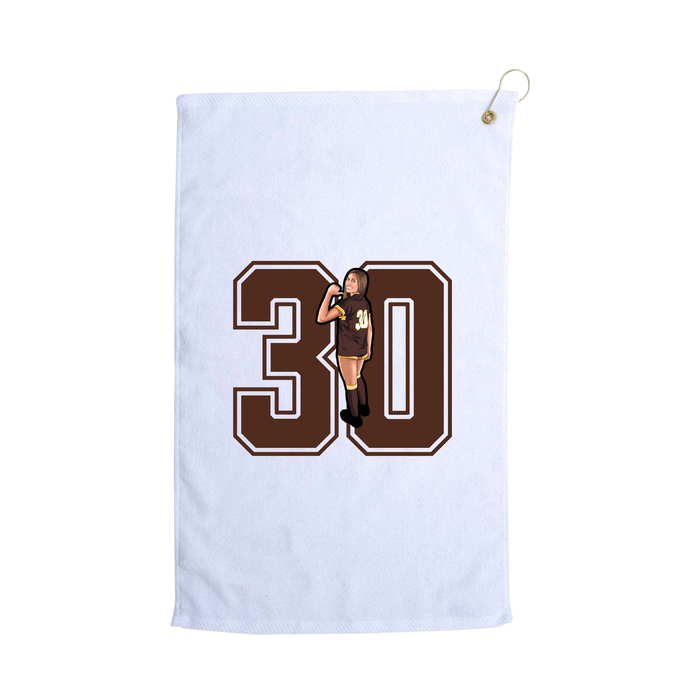 Golf Towel — Number in White