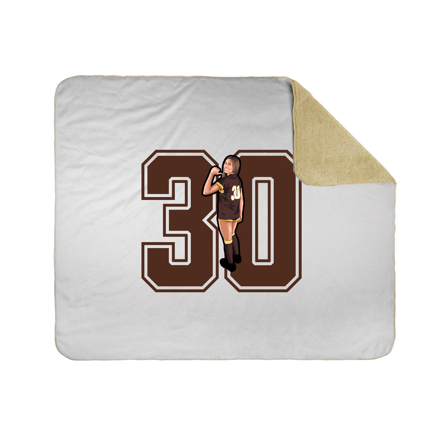 Throw Blanket — Number in White