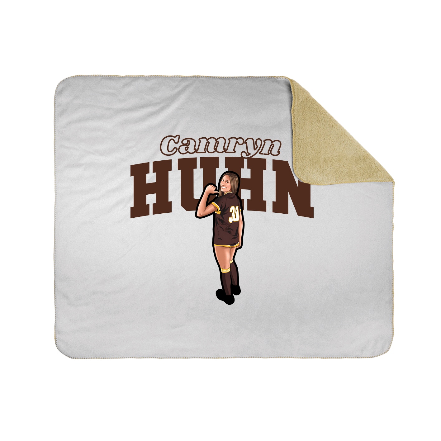 Throw Blanket — Name Arch in White