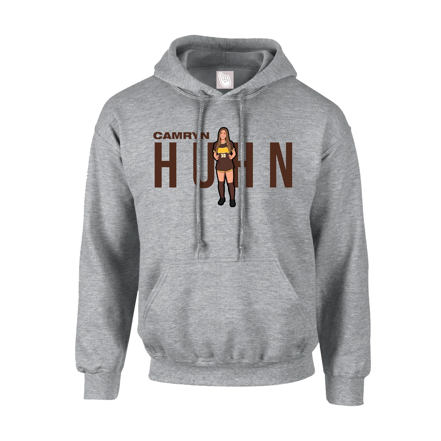Hoodie — Player Name in Grey