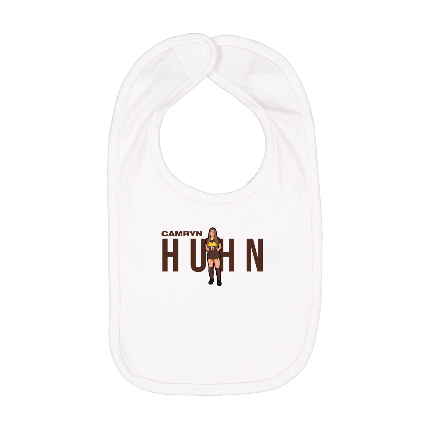 Infant Bib — Player Name in White