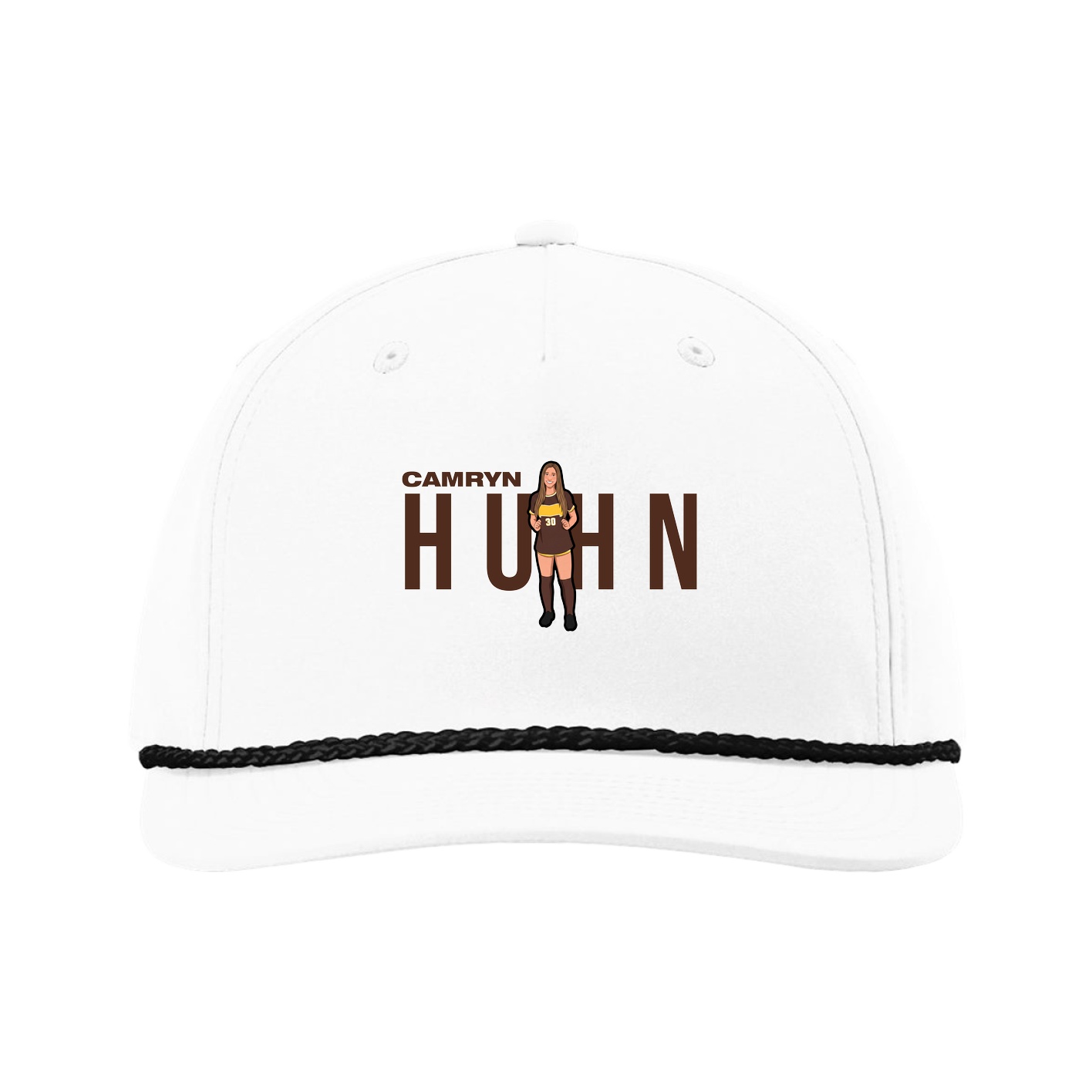 Five-Panel Classic Rope Cap — Player Name in White