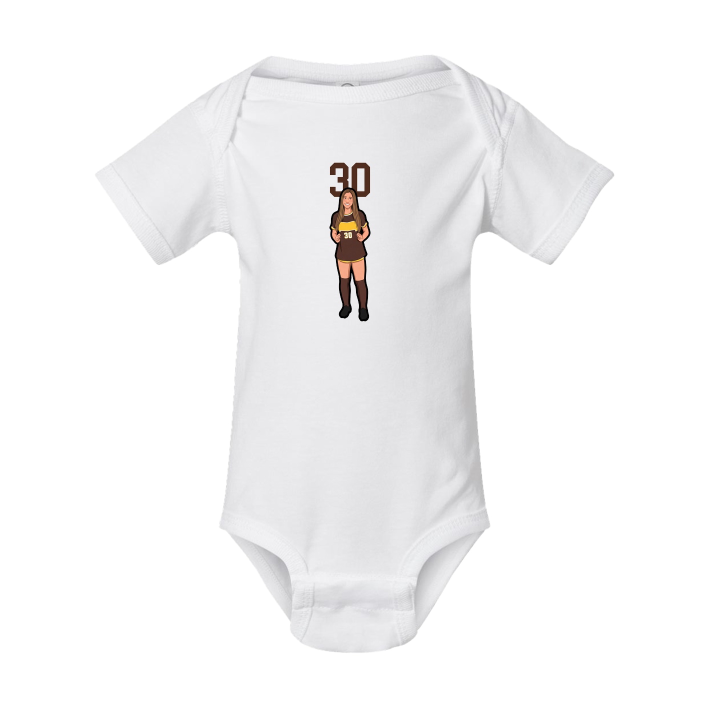 Baby Onesie — Number Top in White