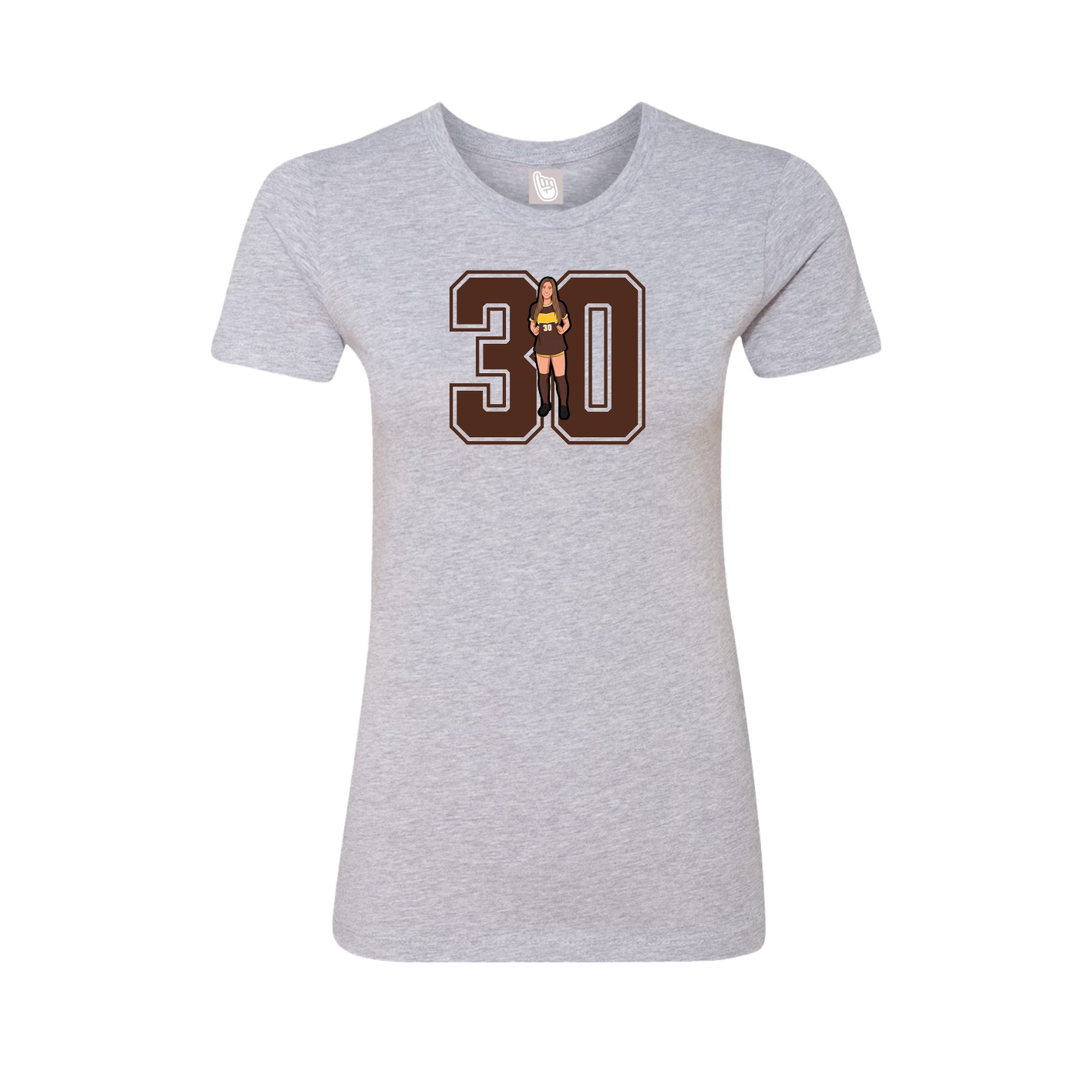 Womens Tee — Number in Grey