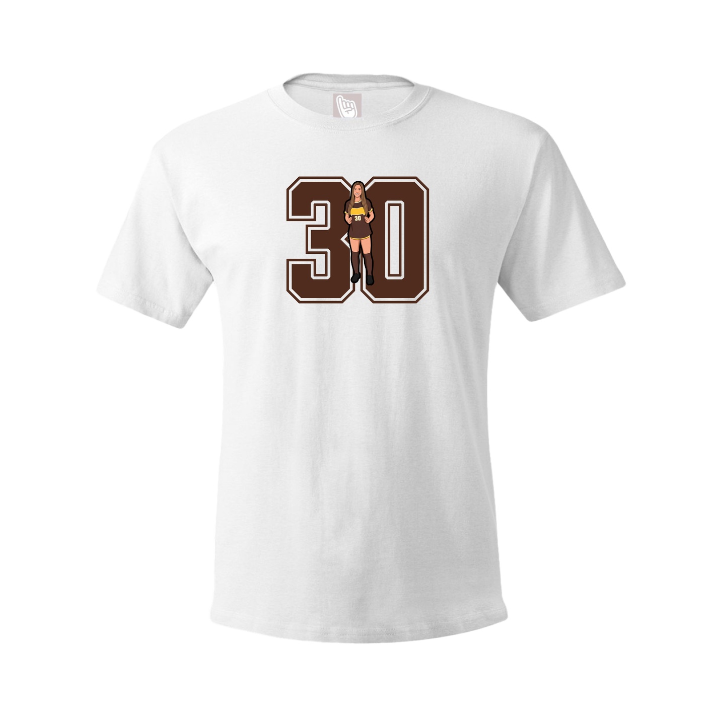 Youth Tee — Number in White