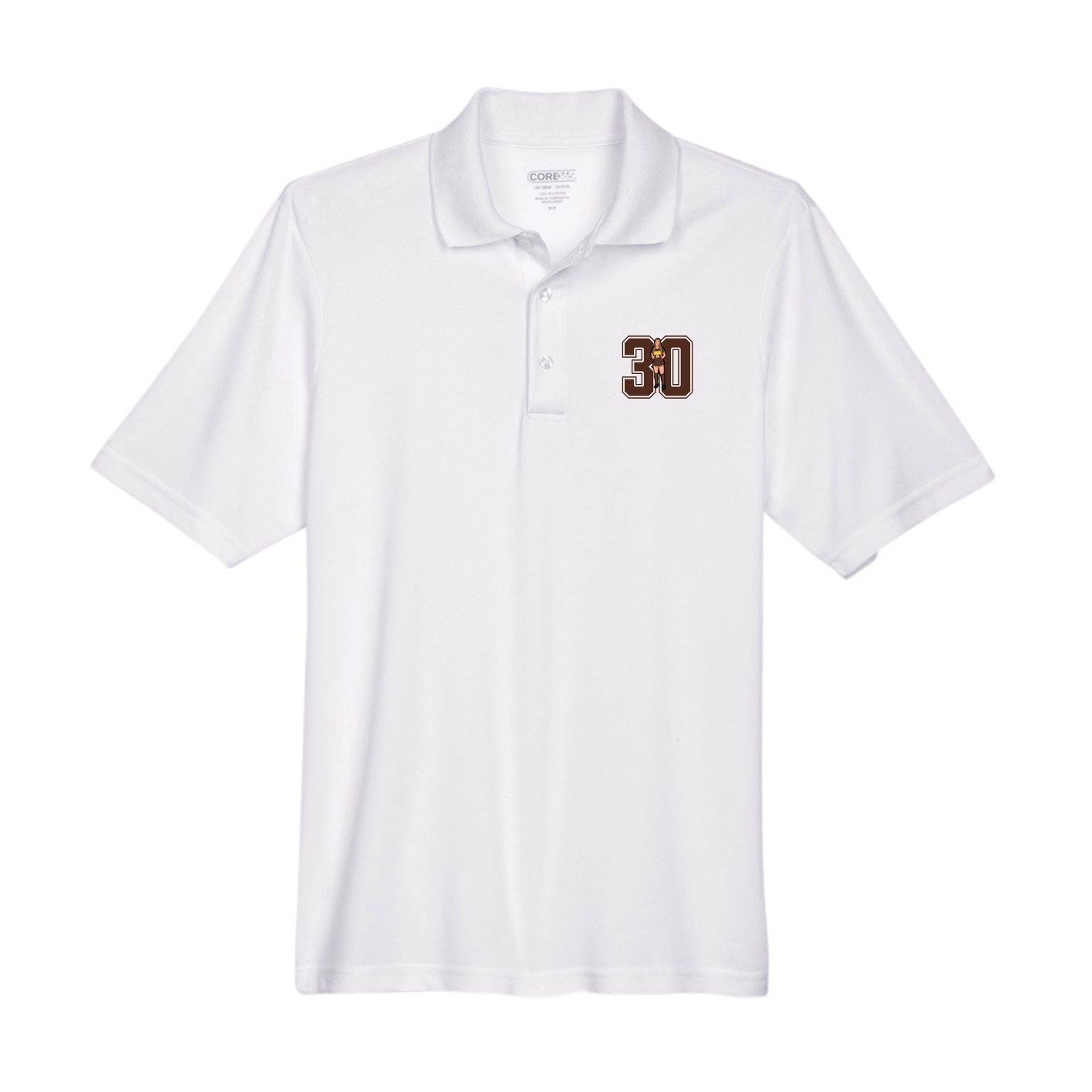Performance Polo — Number in White