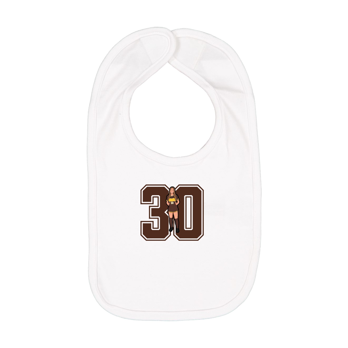 Infant Bib — Number in White
