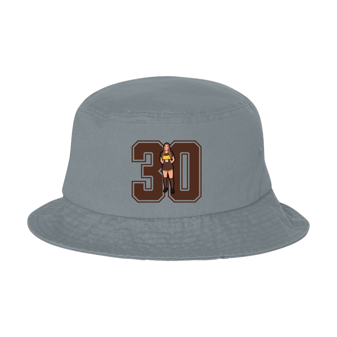 Bucket Cap — Number in Grey