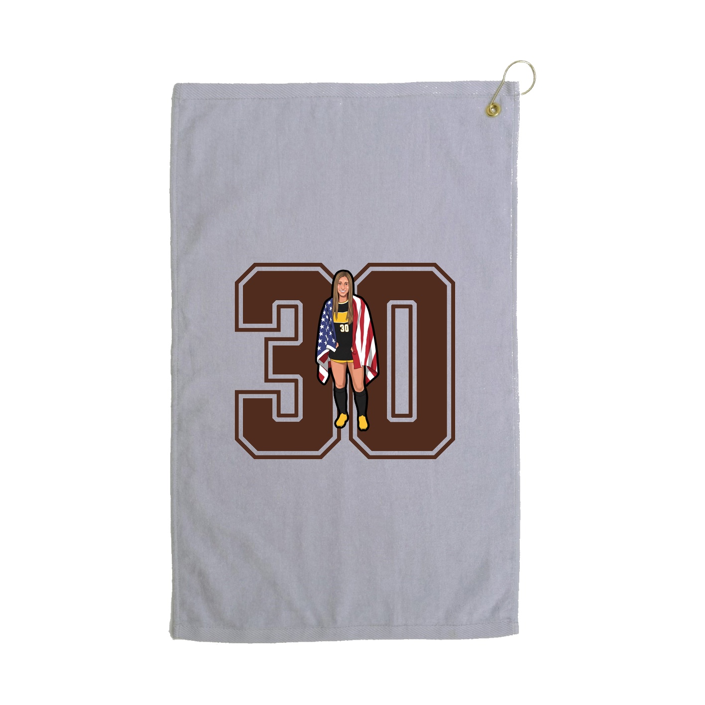 Golf Towel — Number in Grey