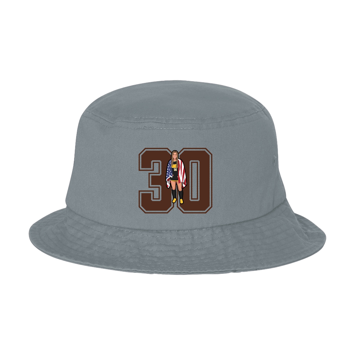 Bucket Cap — Number in Grey