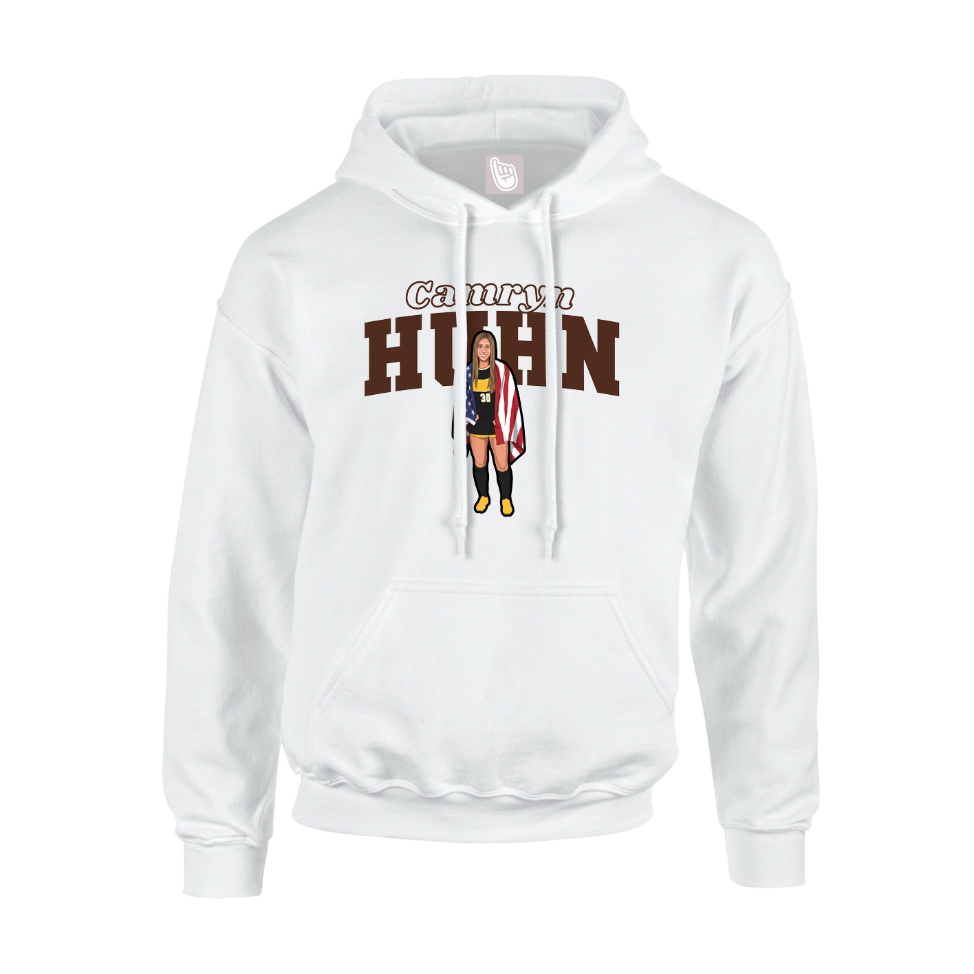 Hoodie — Name Arch in White