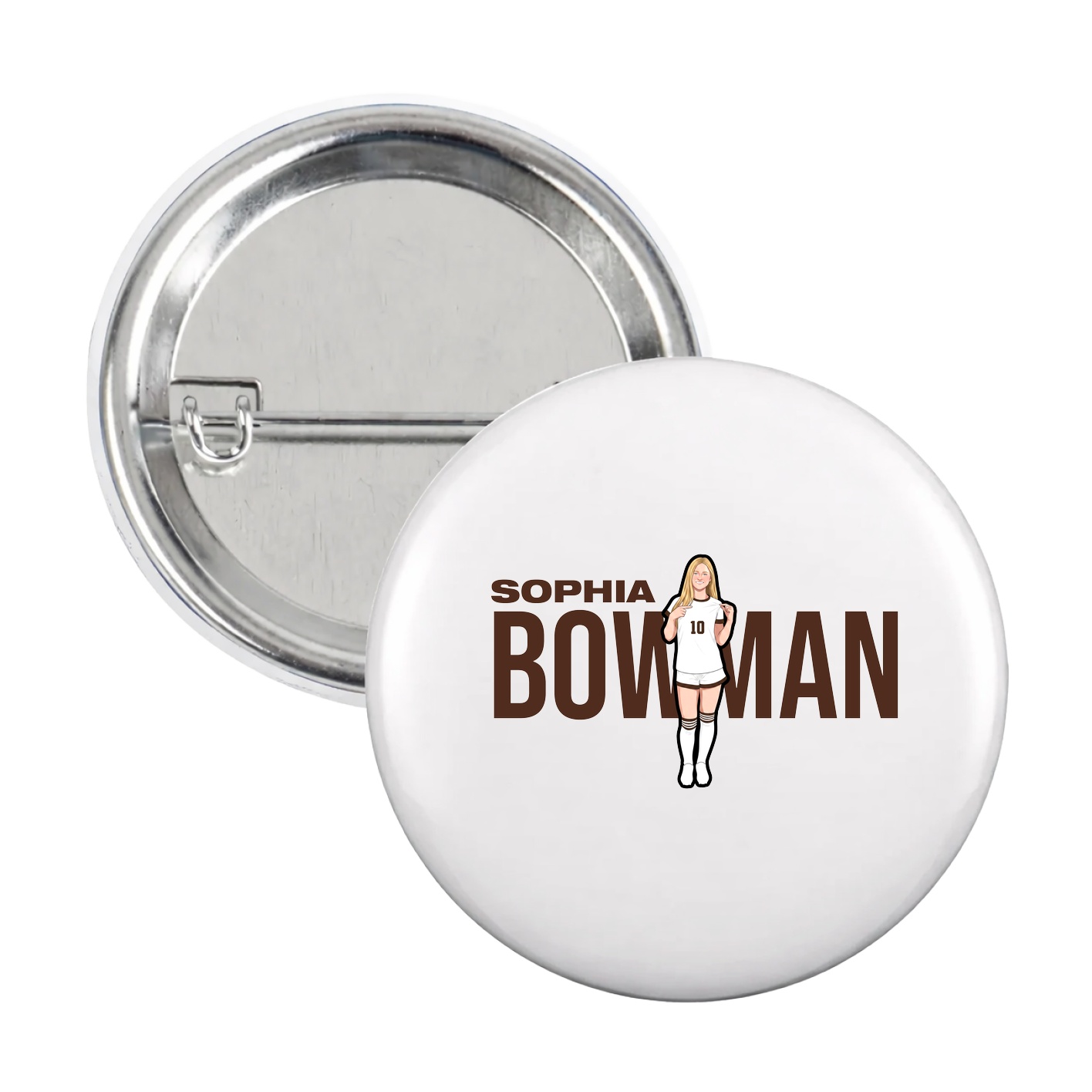 Game Day Button — Player Name in White