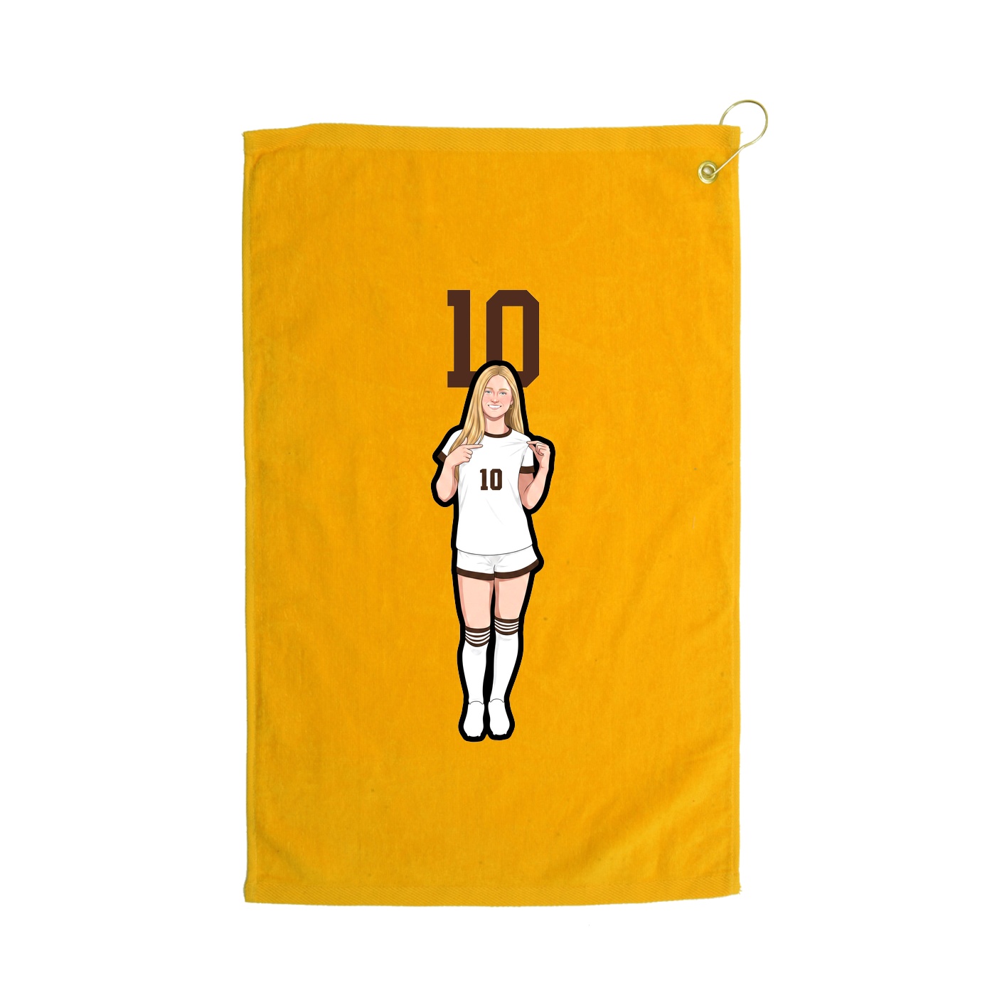Golf Towel — Number Top in Gold