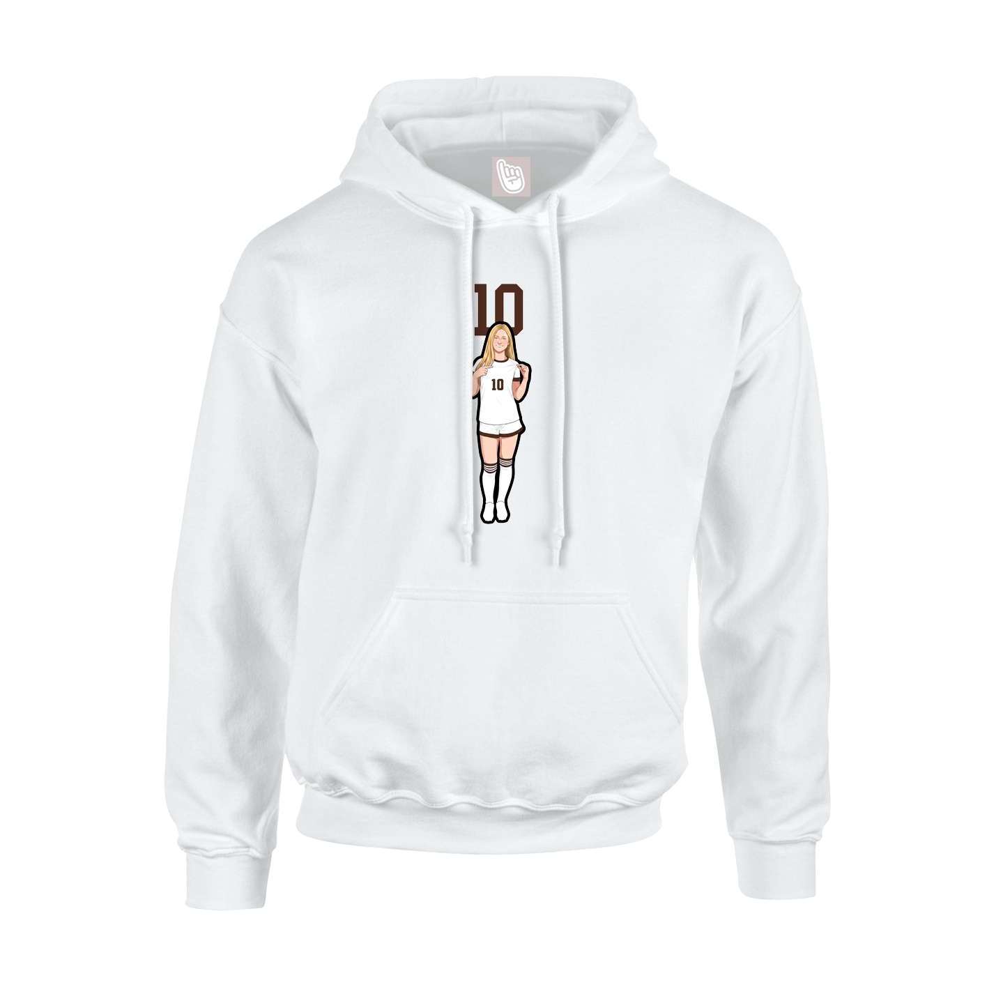 Hoodie — Number Top in White
