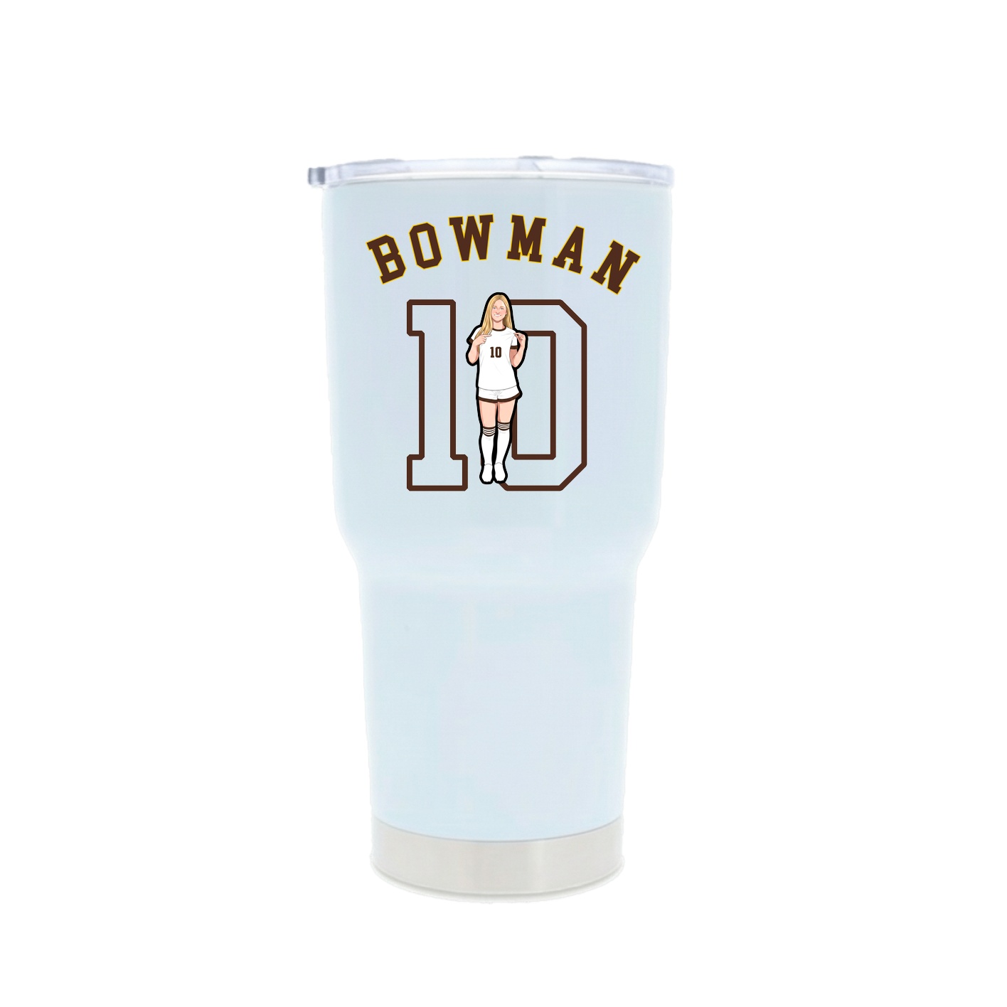 30oz Stainless Steel Tumbler — Shirsey Arch in White