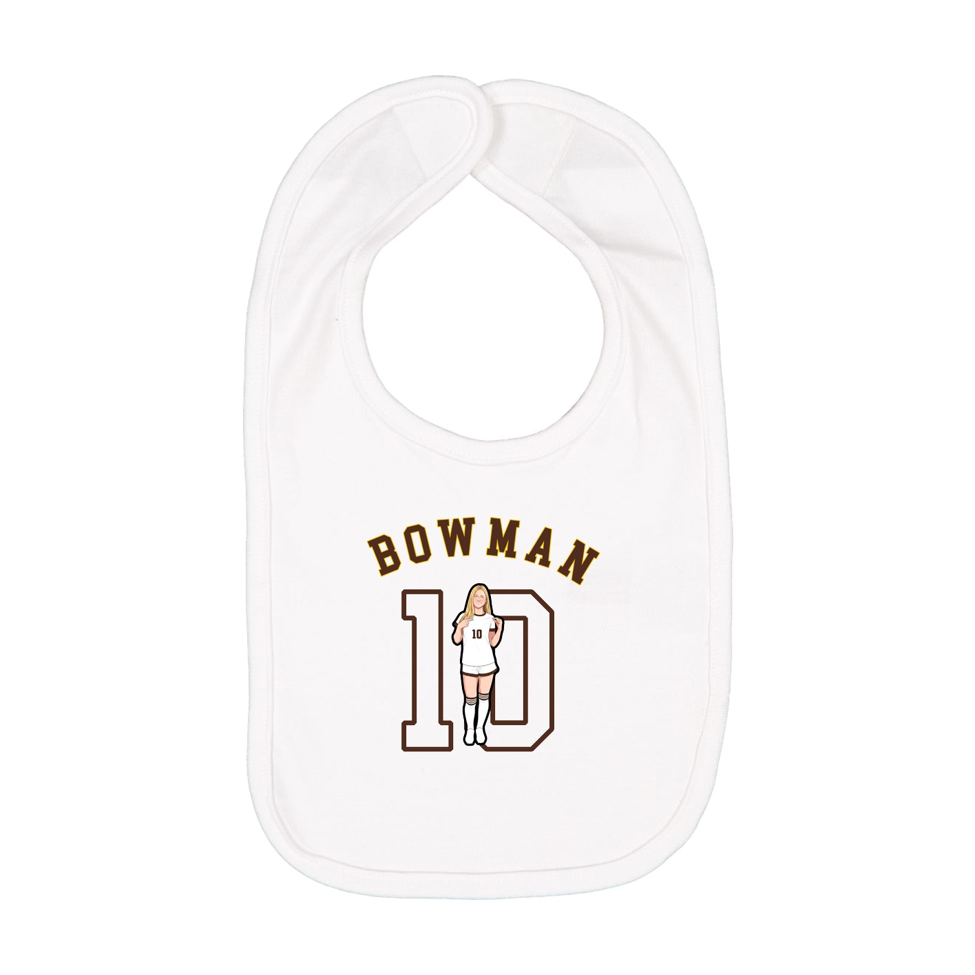 Infant Bib — Shirsey Arch in White