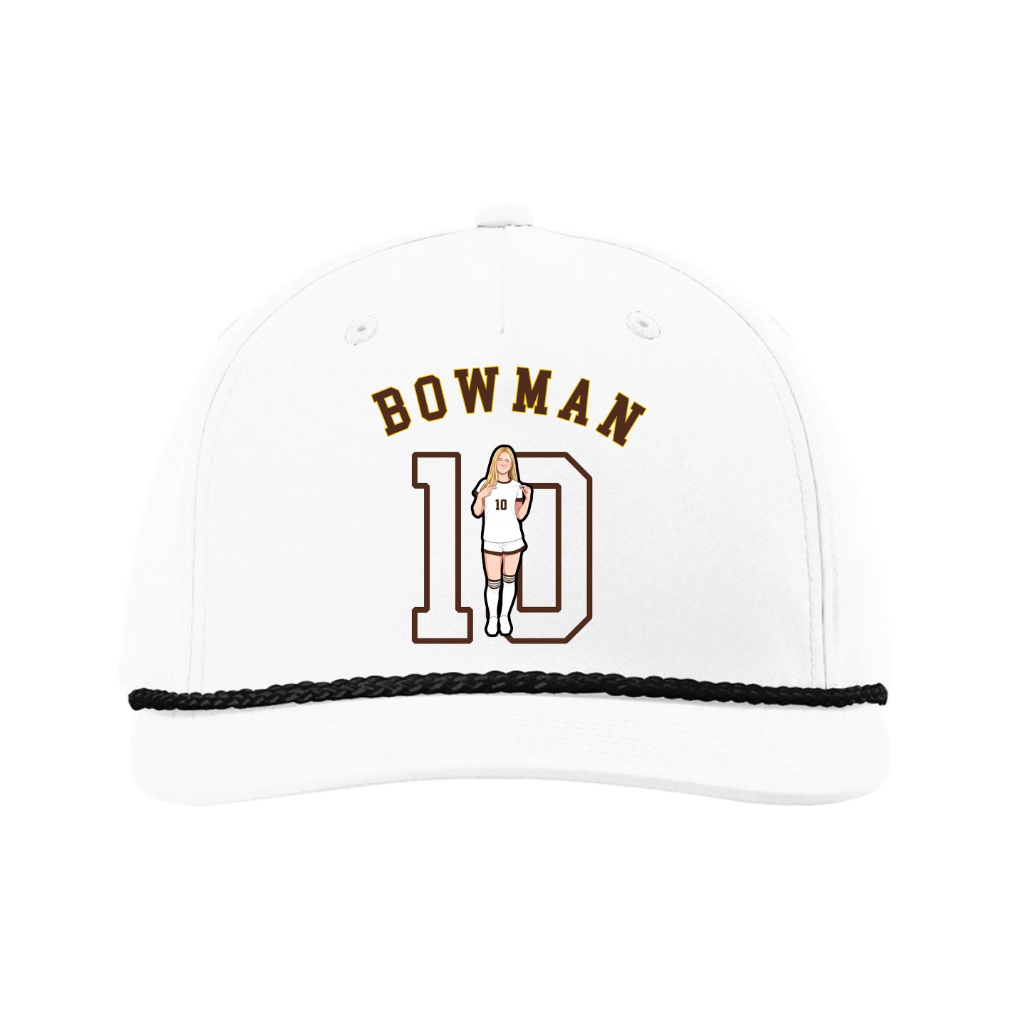 Five-Panel Classic Rope Cap — Shirsey Arch in White