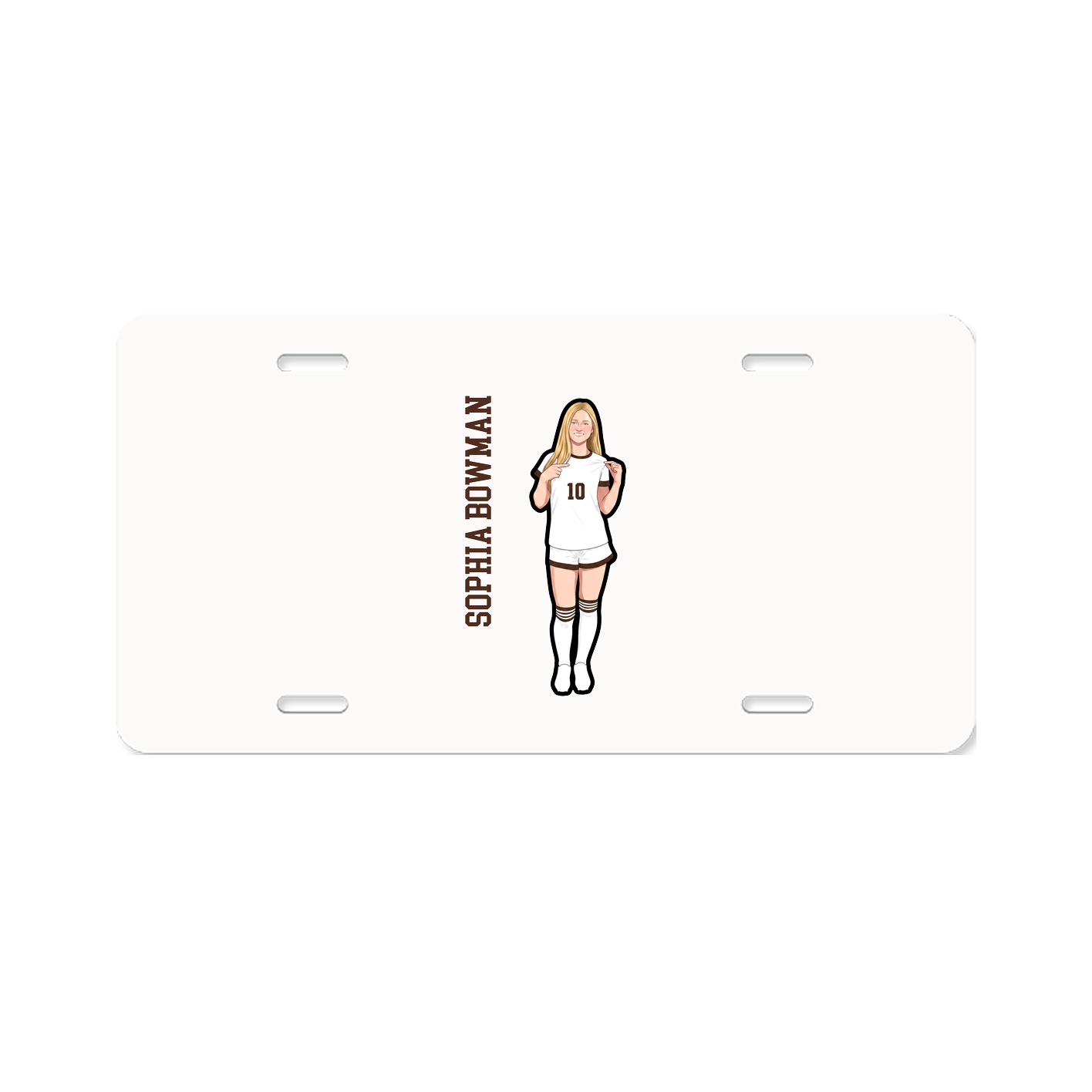 License Plate — Name Vertical in Classic