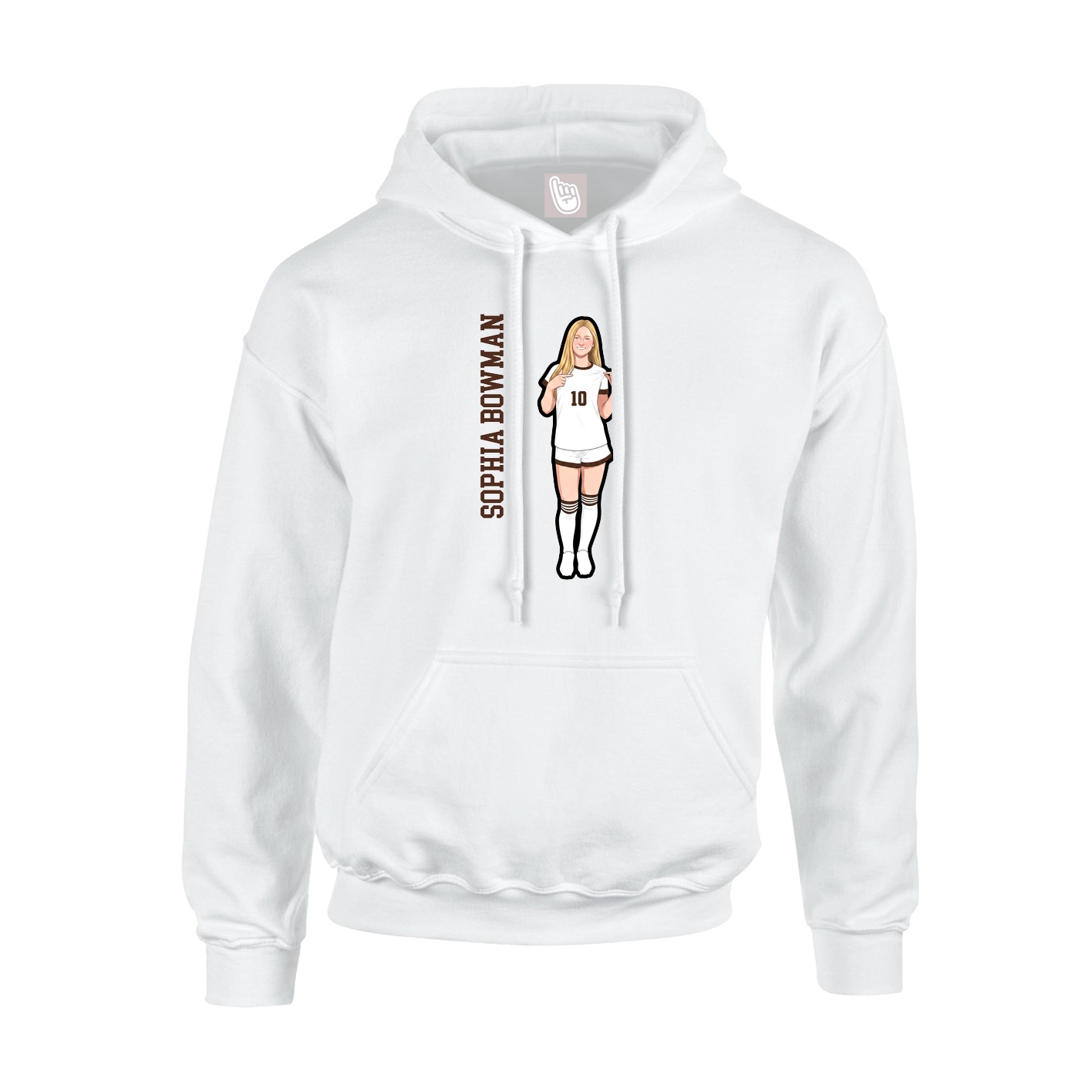 Youth Hoodie — Name Vertical in White