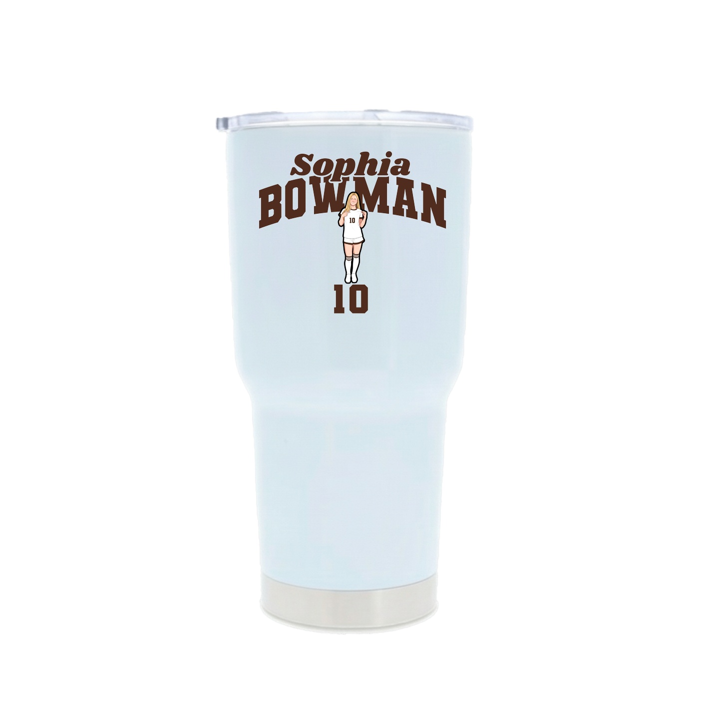30oz Stainless Steel Tumbler — Signature Arch in White