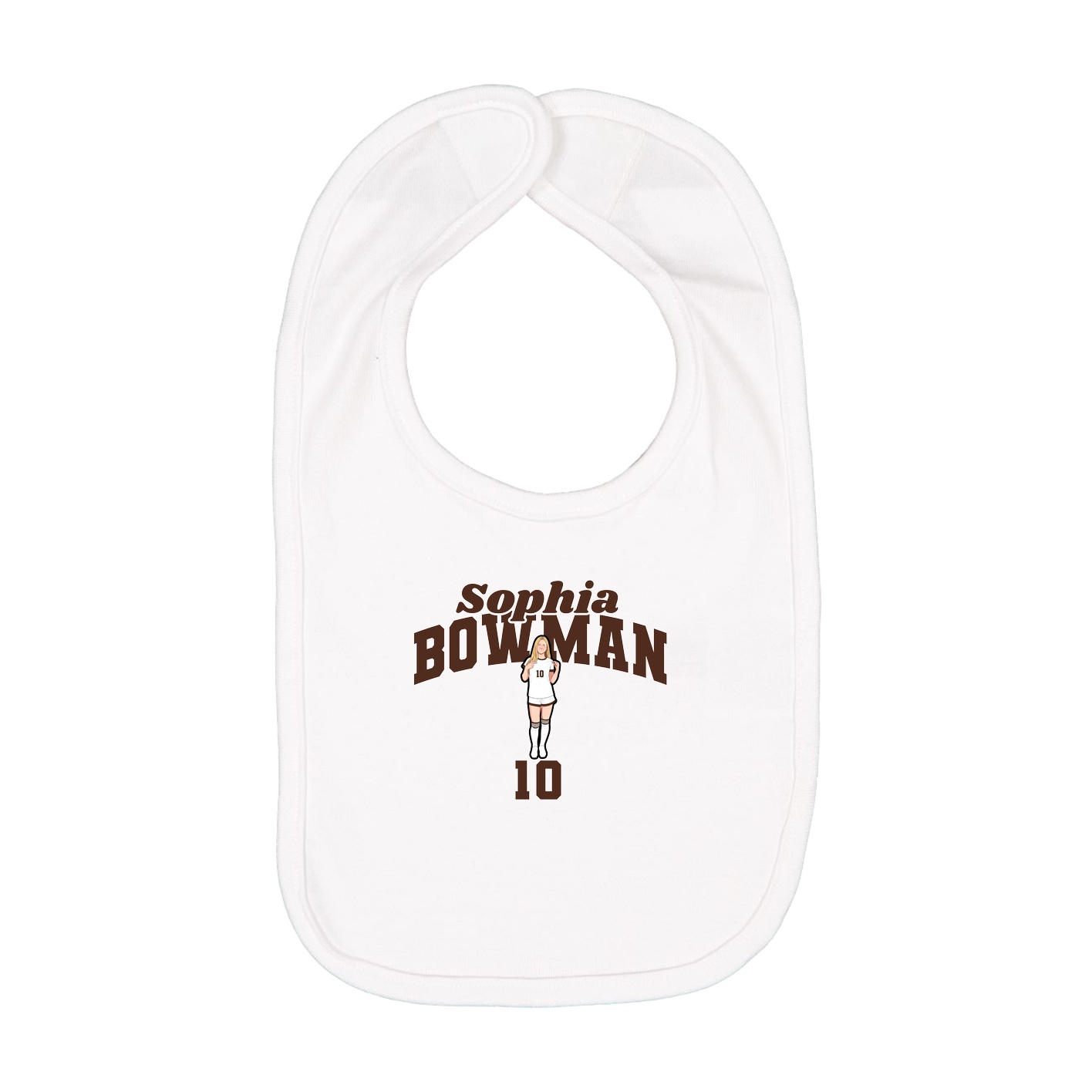Infant Bib — Signature Arch in White