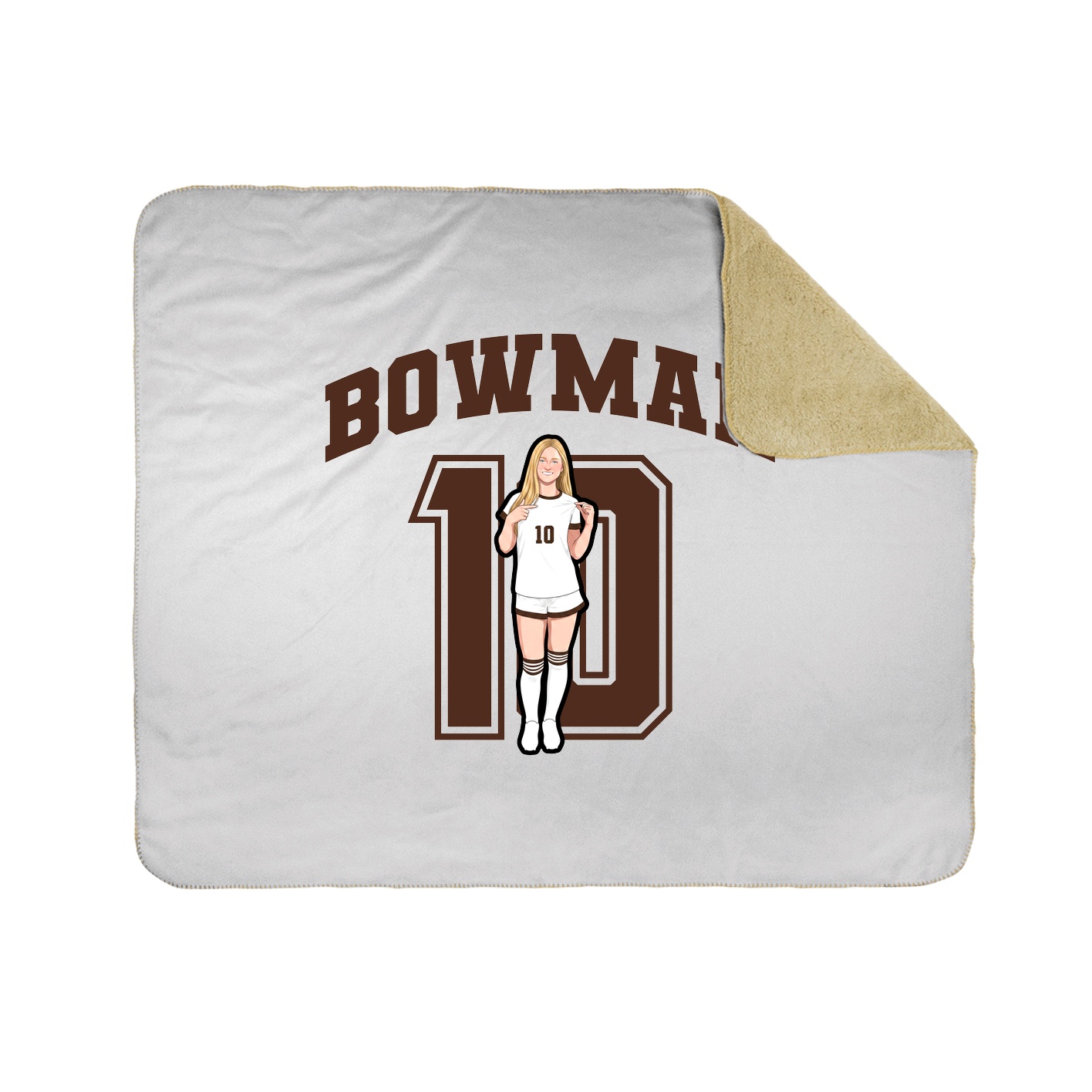 Throw Blanket — Number in White