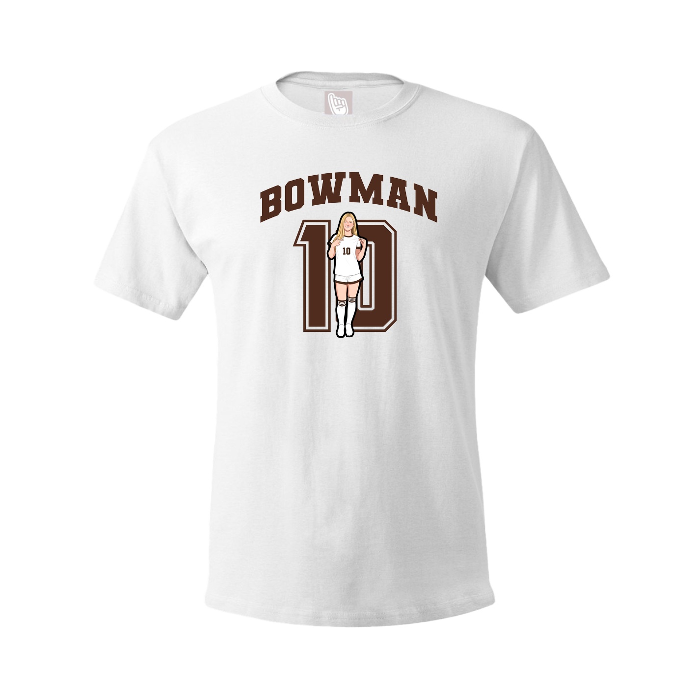 Youth Tee — Number in White