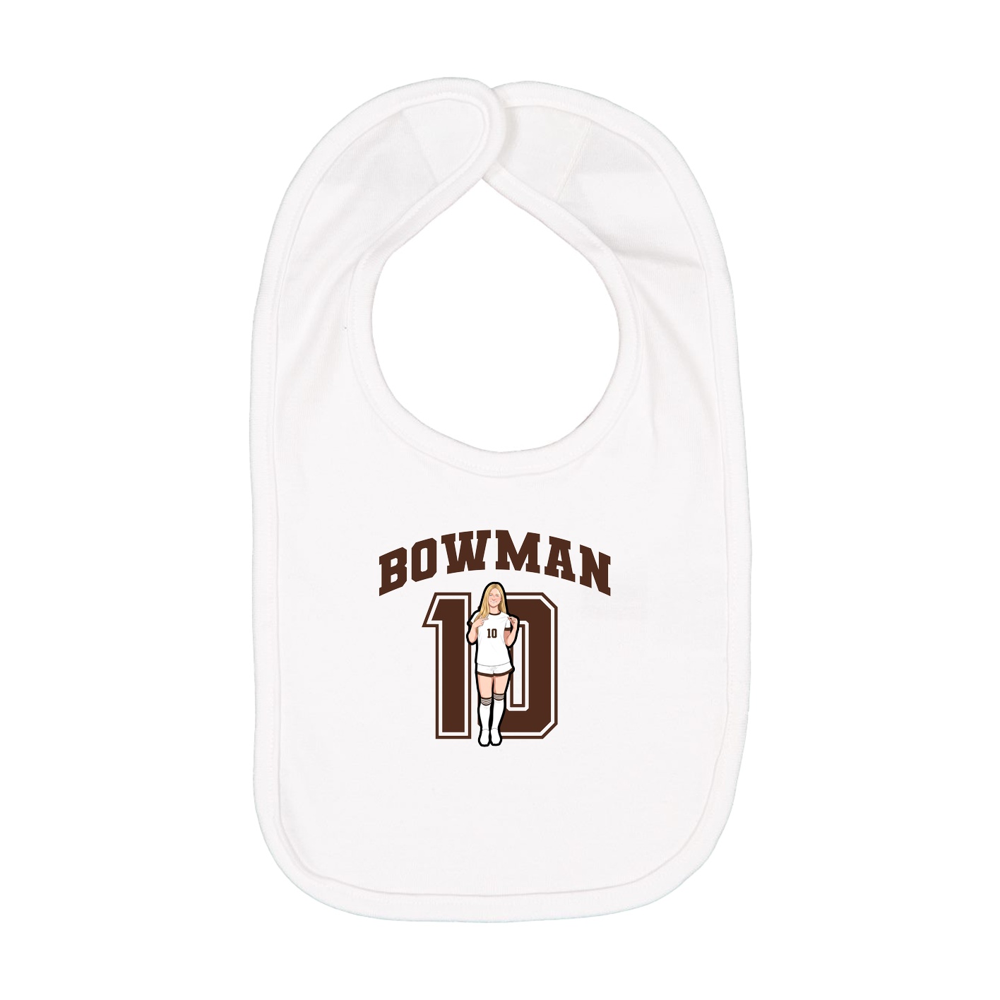Infant Bib — Number in White