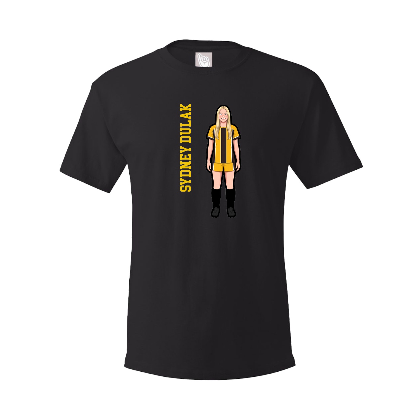 Youth Tee — Name Vertical in Black