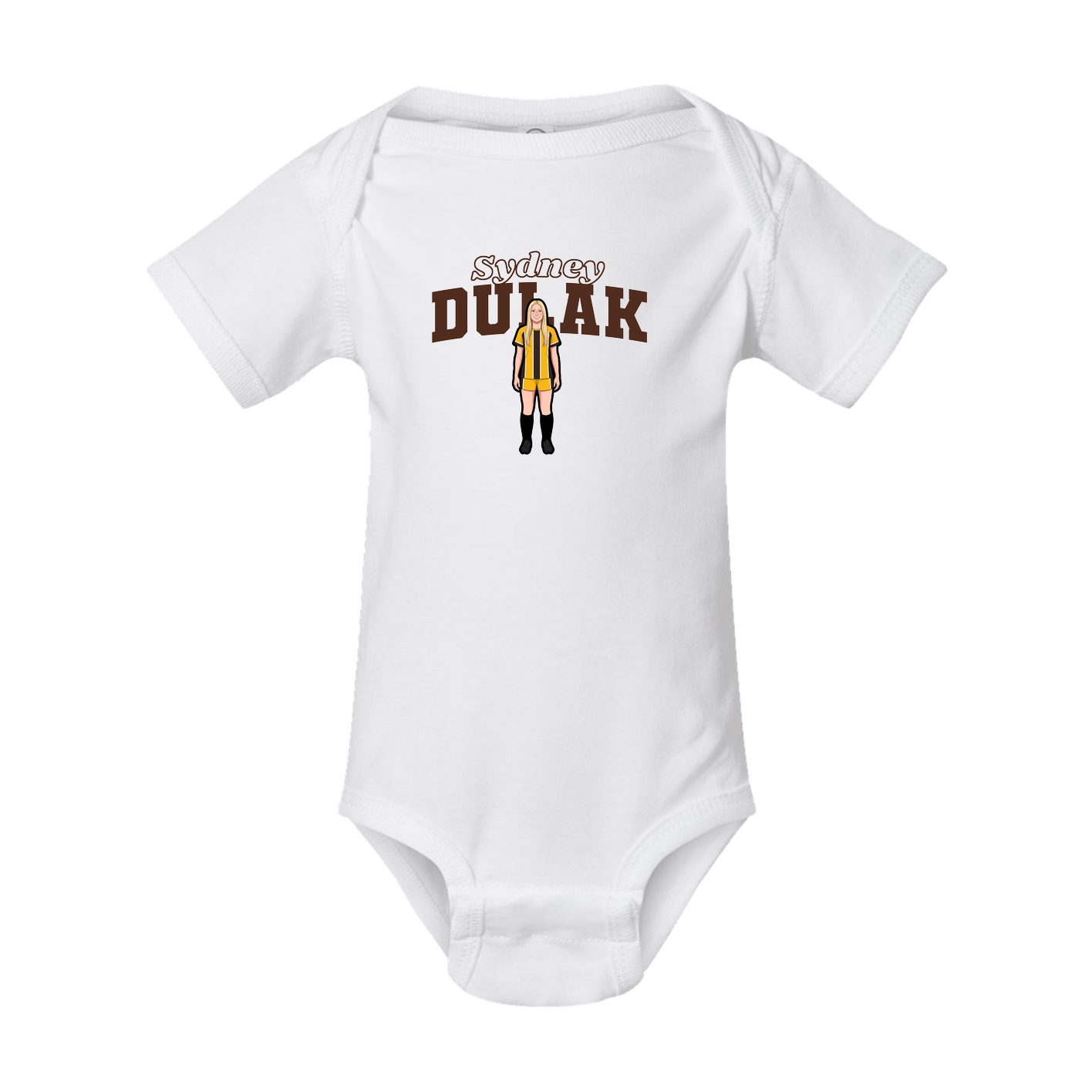 Baby Onesie — Name Arch in White