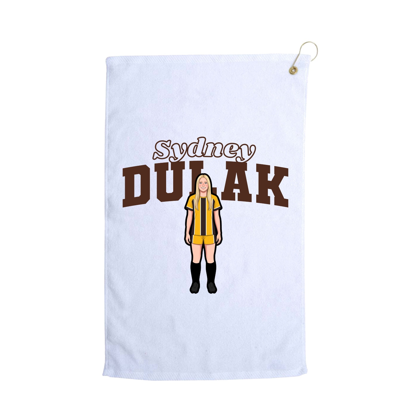 Golf Towel — Name Arch in White