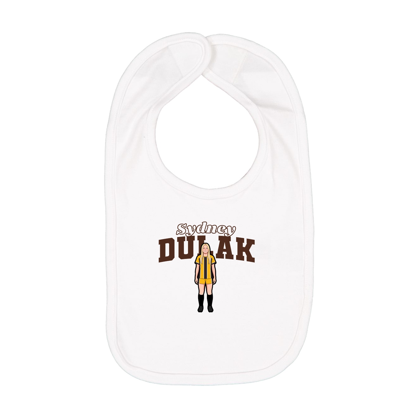 Infant Bib — Name Arch in White