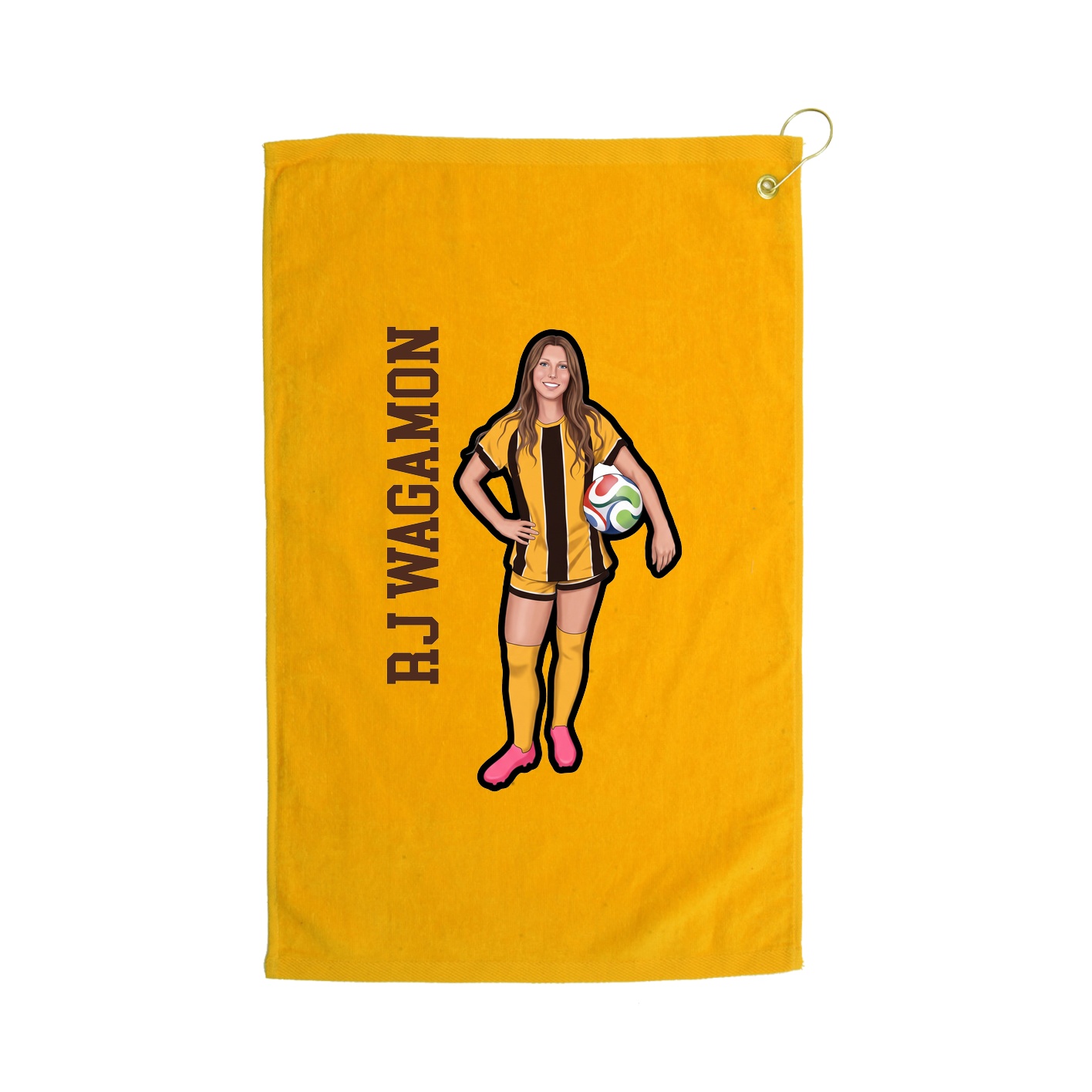 Golf Towel — Name Vertical in Gold