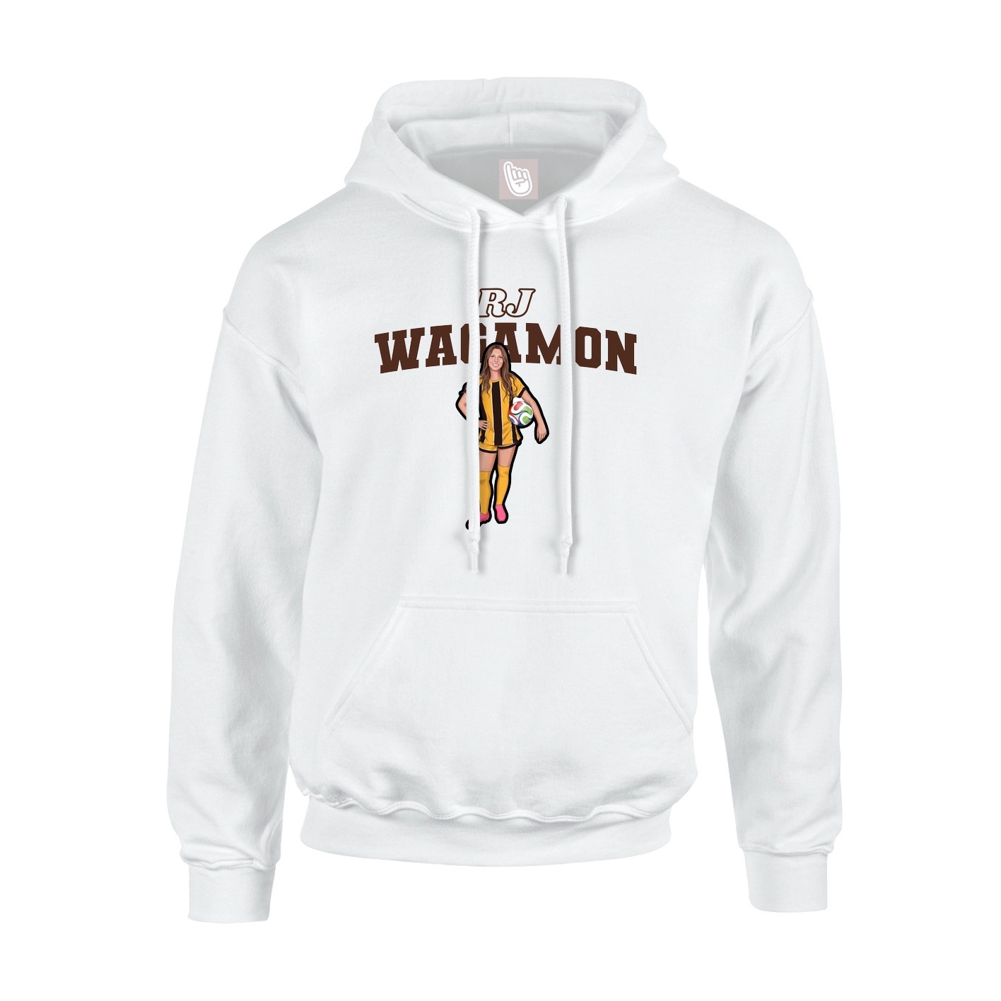 Youth Hoodie — Name Arch in White