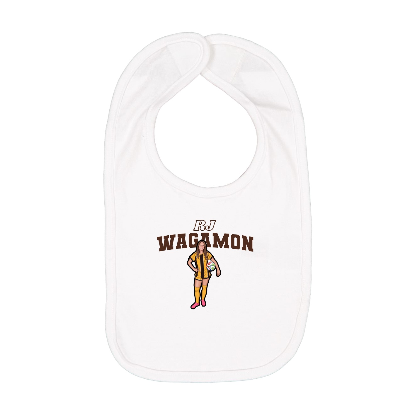 Infant Bib — Name Arch in White