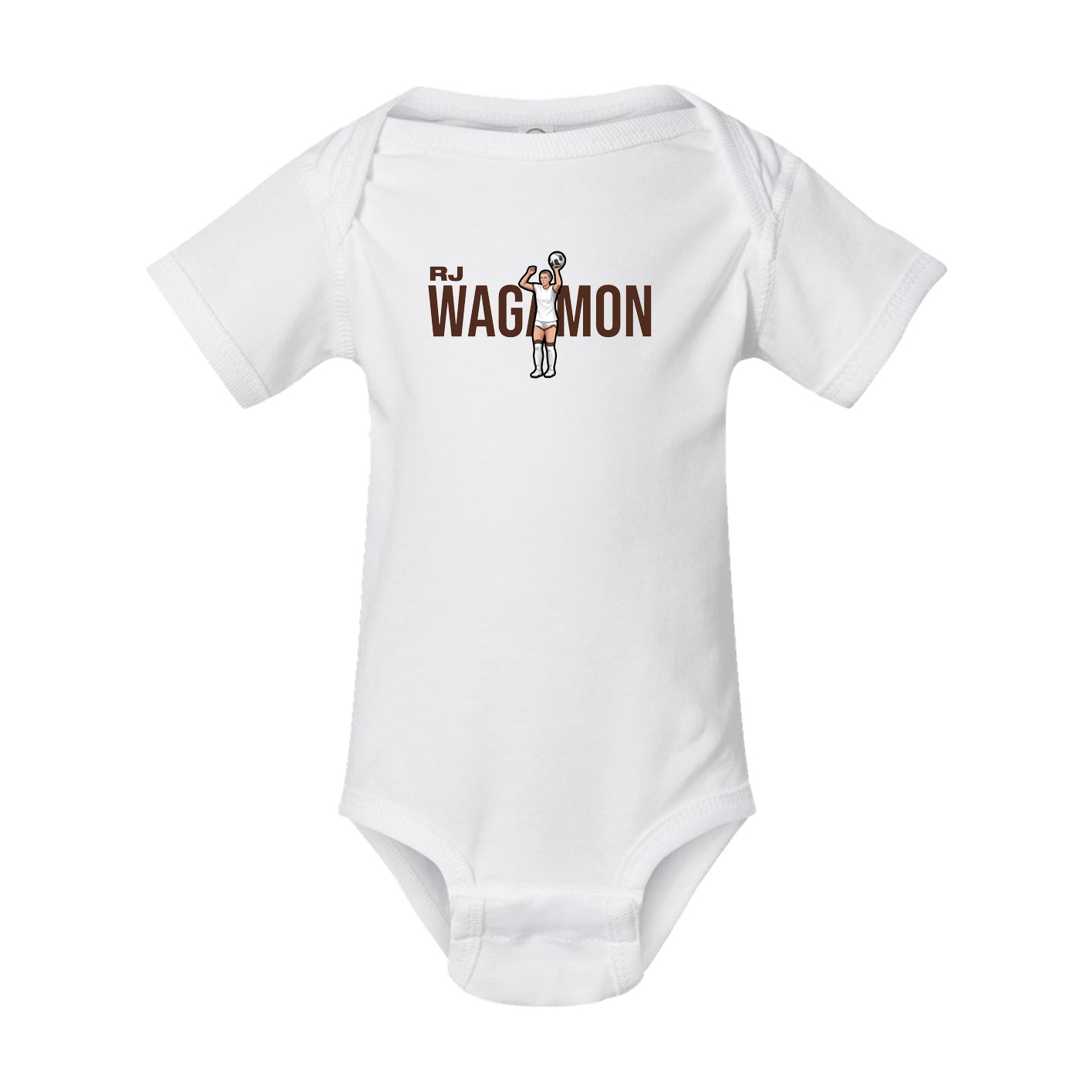 Baby Onesie — Player Name in White