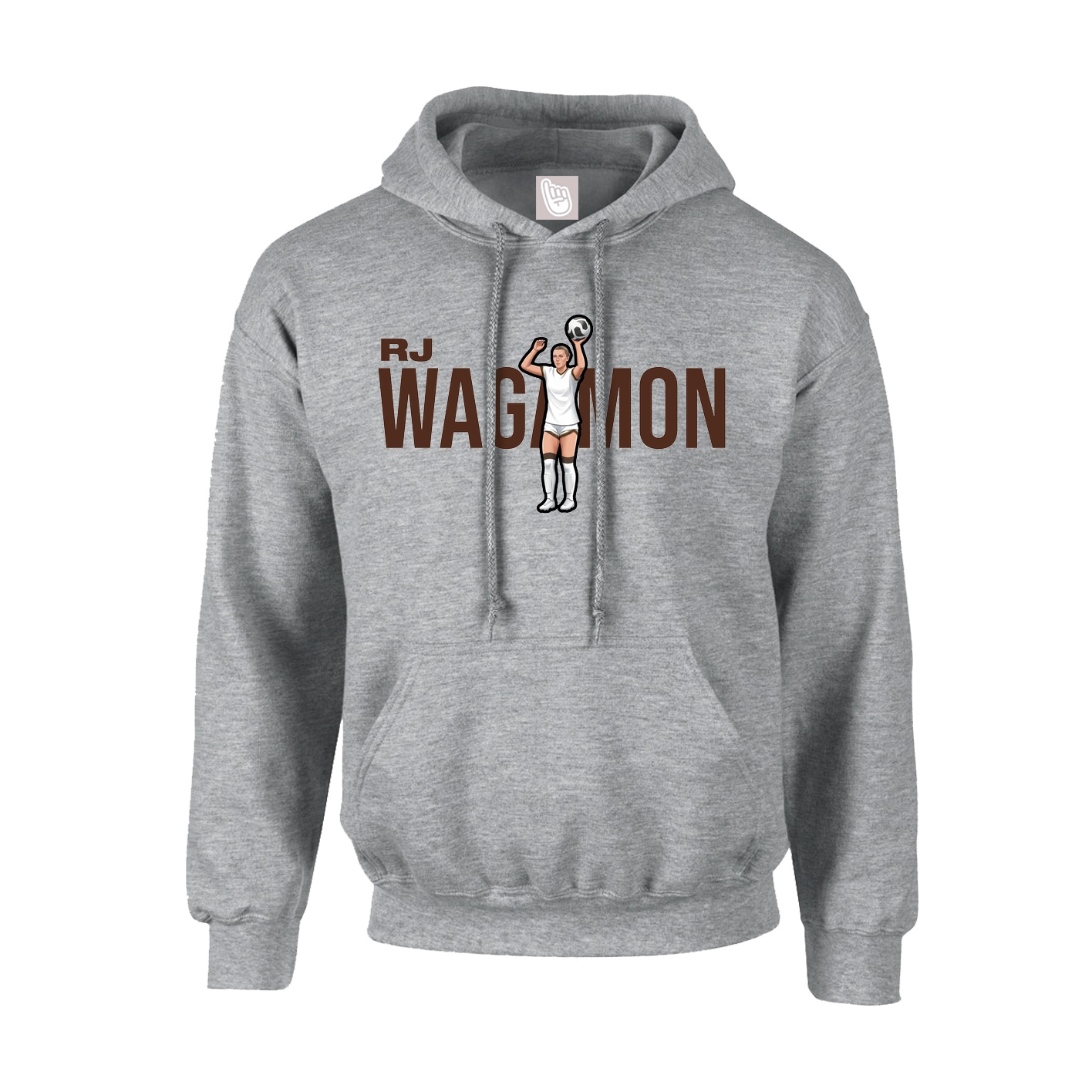 Youth Hoodie — Player Name in Grey