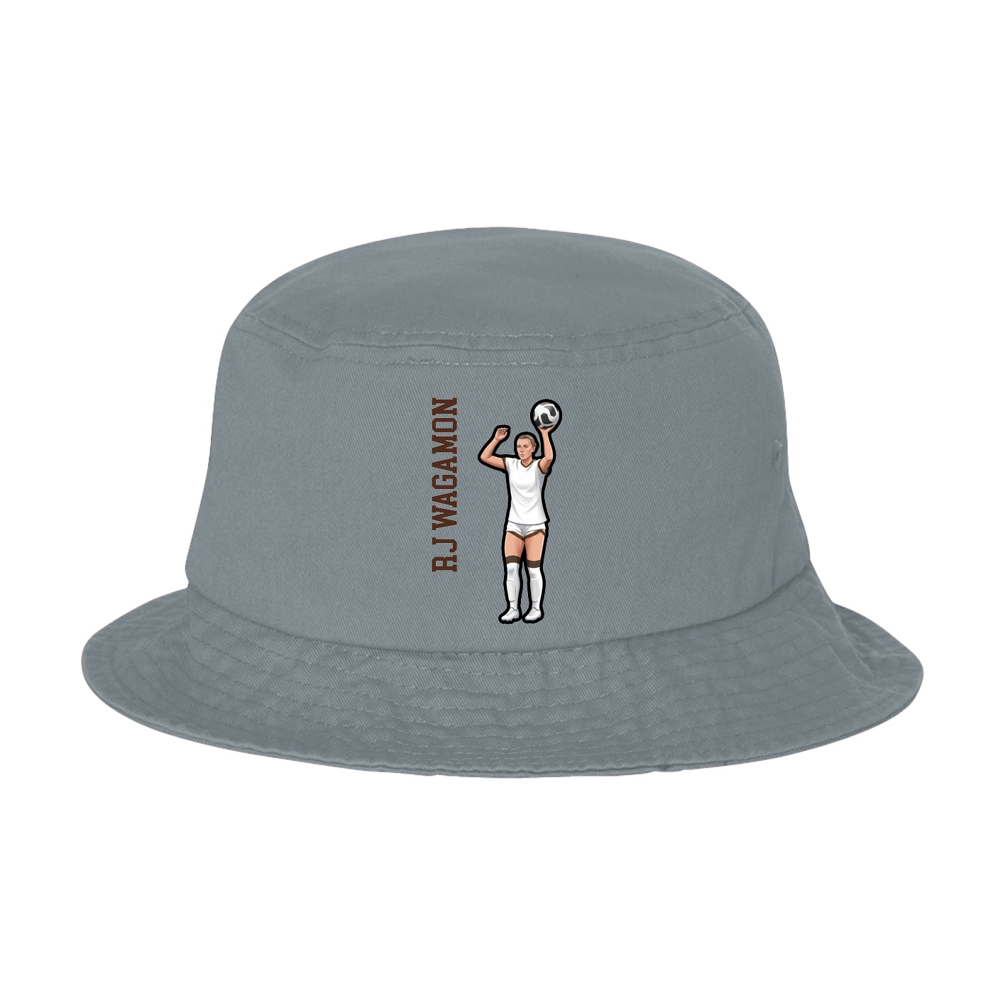 Bucket Cap — Name Vertical in Grey