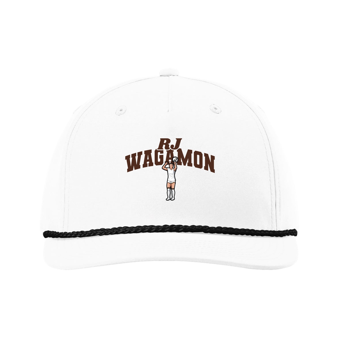 Five-Panel Classic Rope Cap — Signature Arch in White