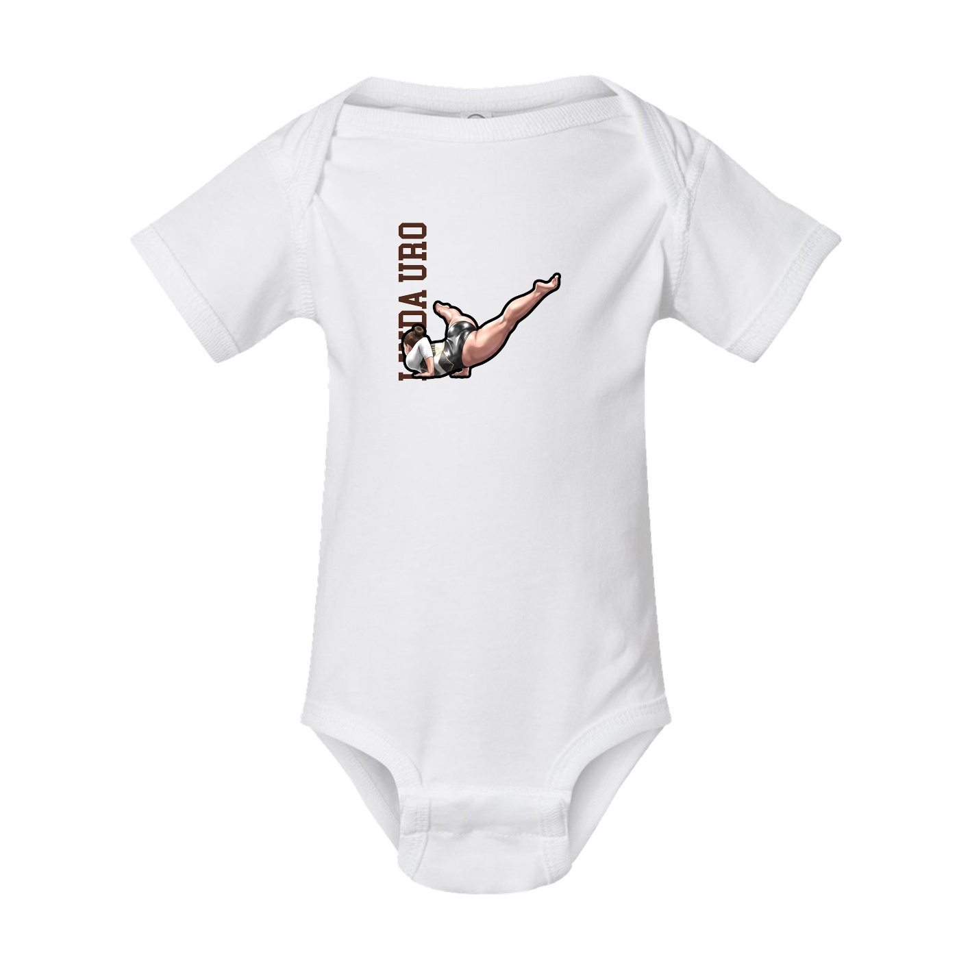 Baby Onesie — Name Vertical in White