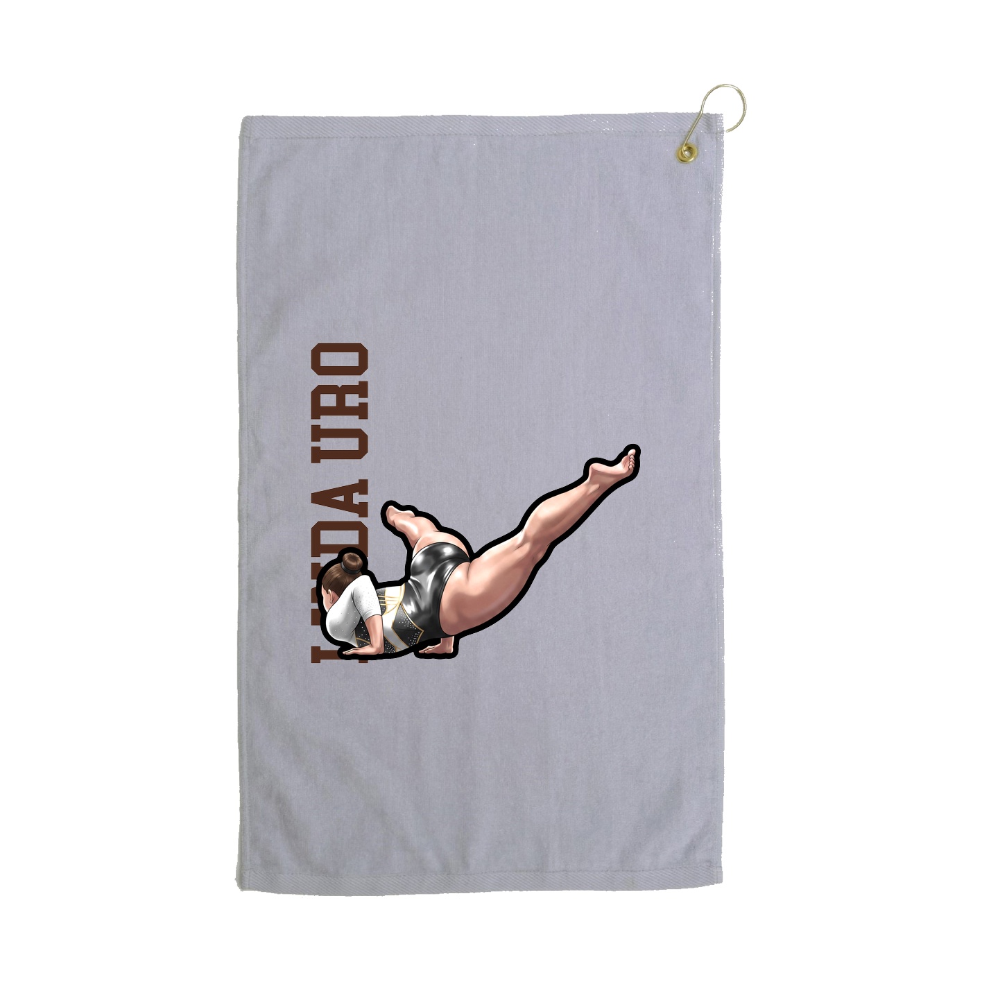 Golf Towel — Name Vertical in Grey